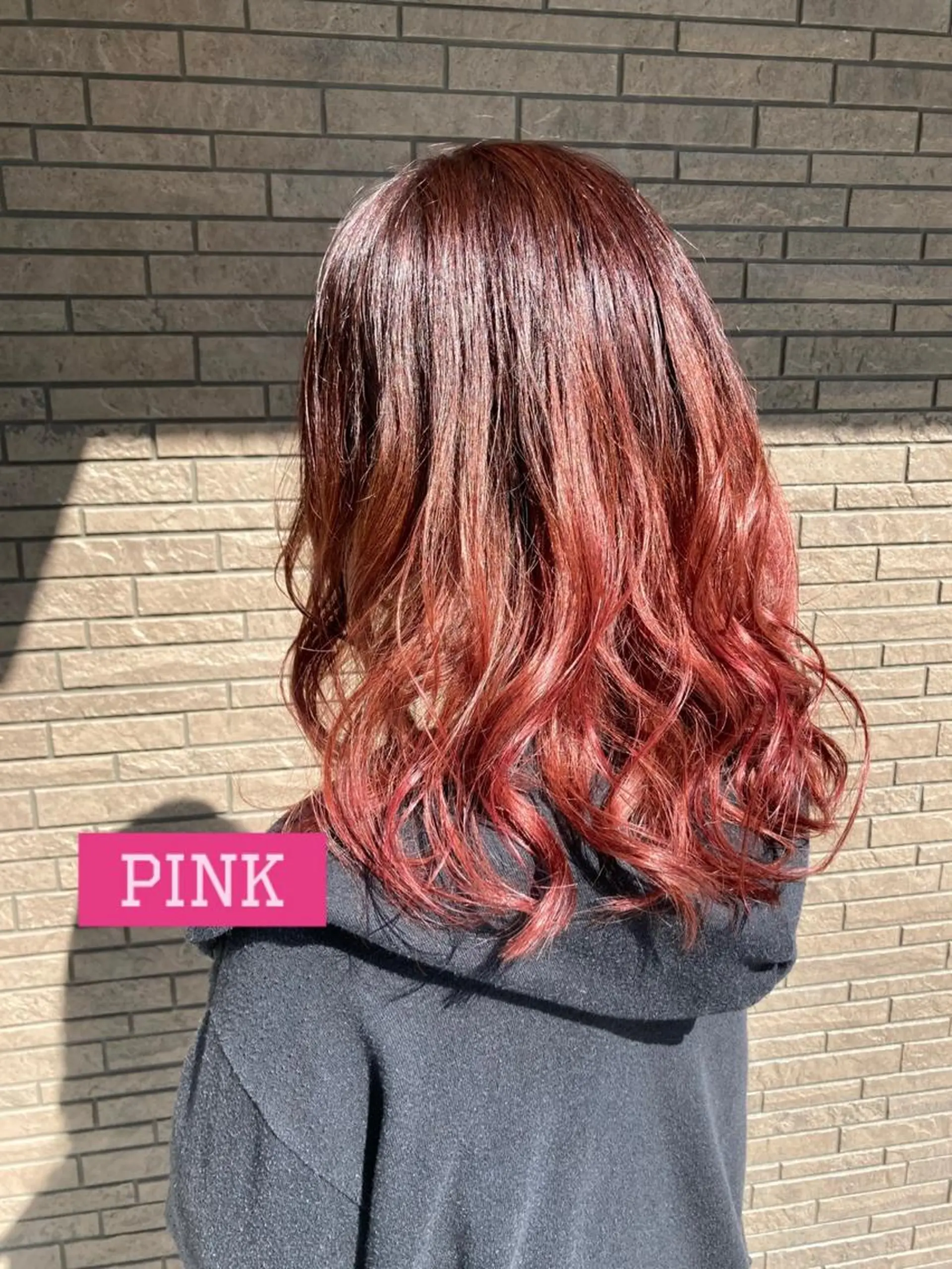 ミディアム カラー ブリーチ グラデーションカラー ピンクカラー 中嶋 ナカジマのヘアスタイル