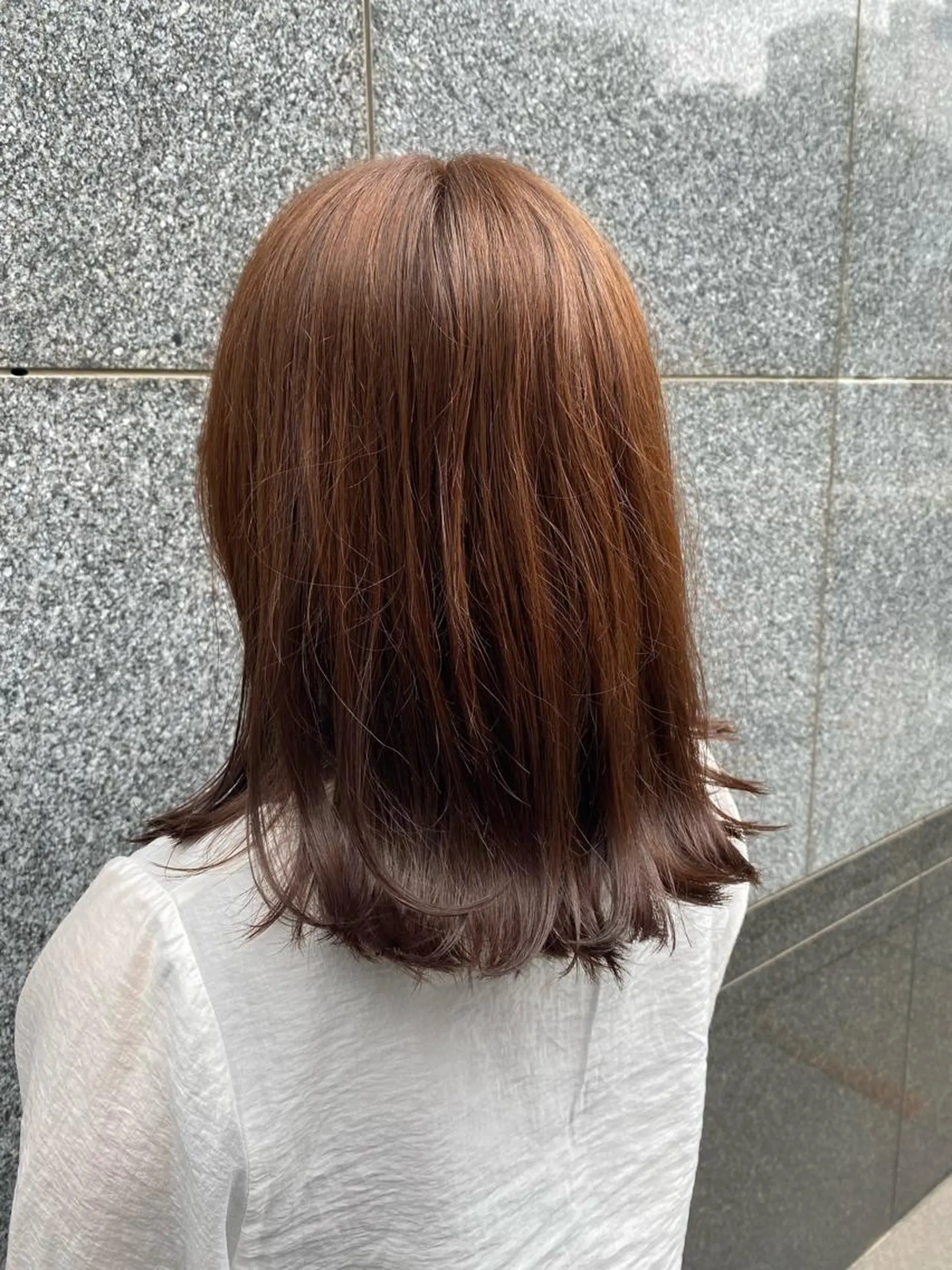 ミディアム カラー ブラウンカラー マロンブラウン garage.所属・吉田 慎冴のヘアスタイル