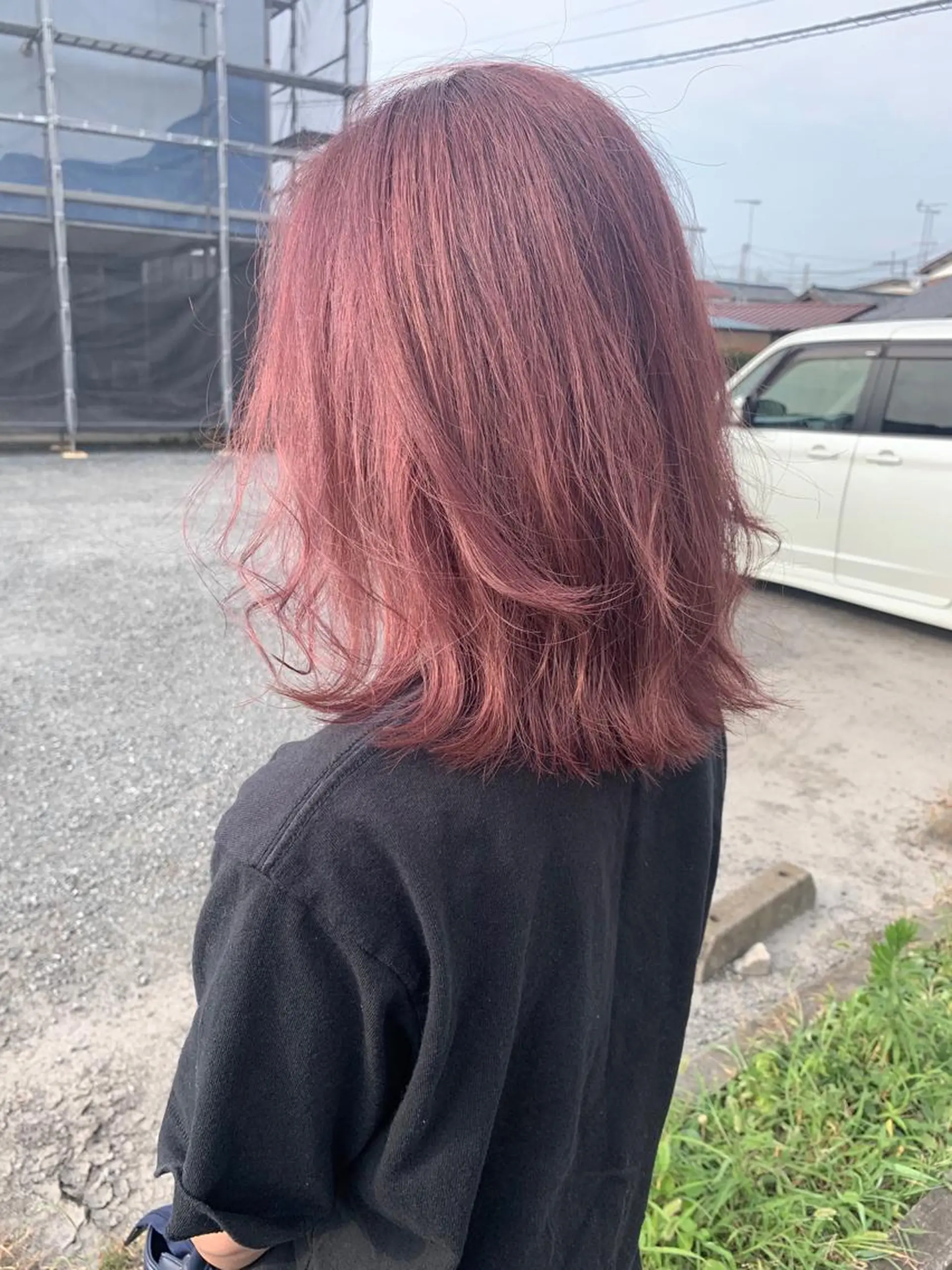 セミロング カラー ブリーチ ハイトーンカラー ピンクカラー 田中大星 /ボブ 縮毛矯正のヘアスタイル