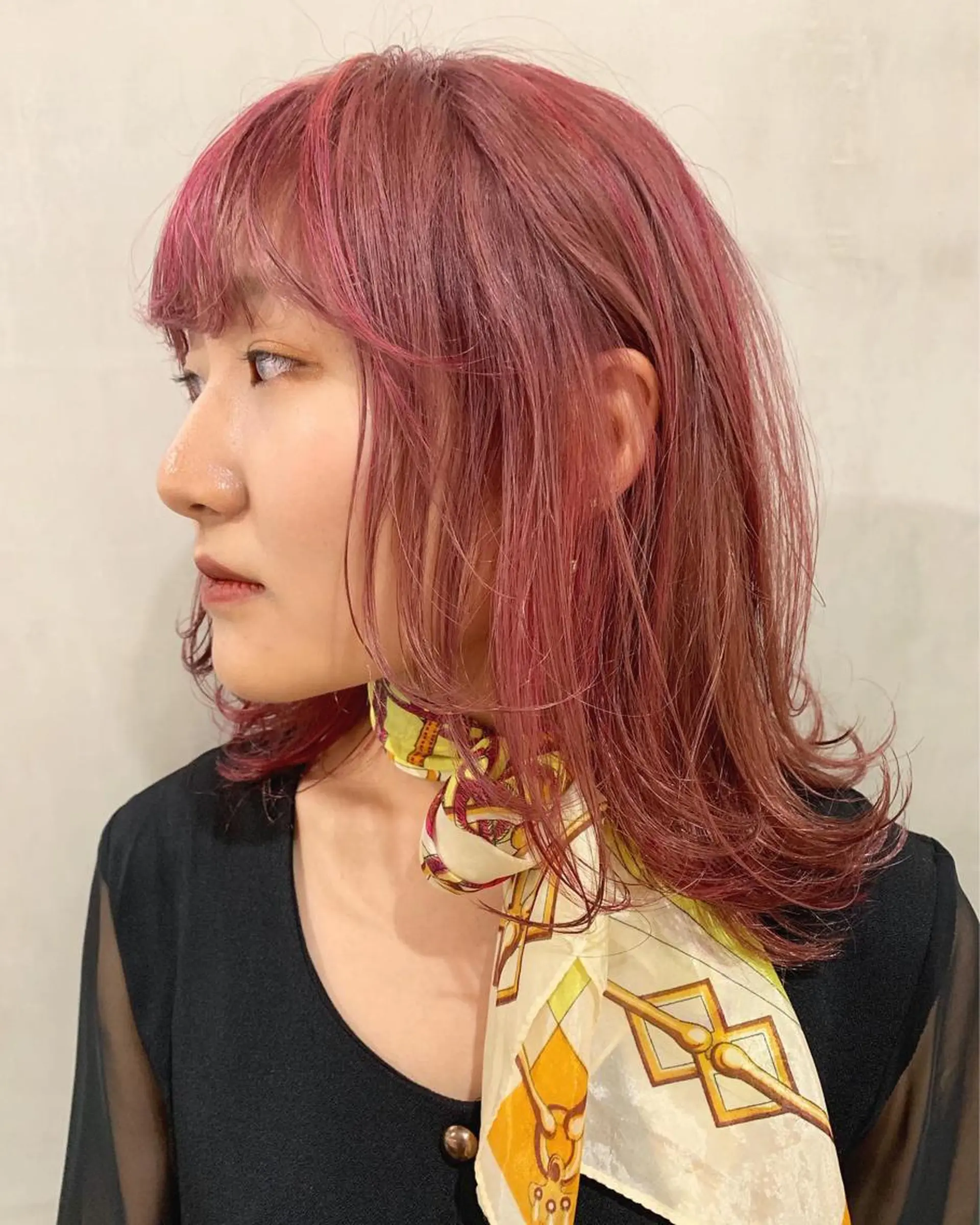 ミディアム カラー カット ヘアカラー トリートメント 優 作のヘアスタイル