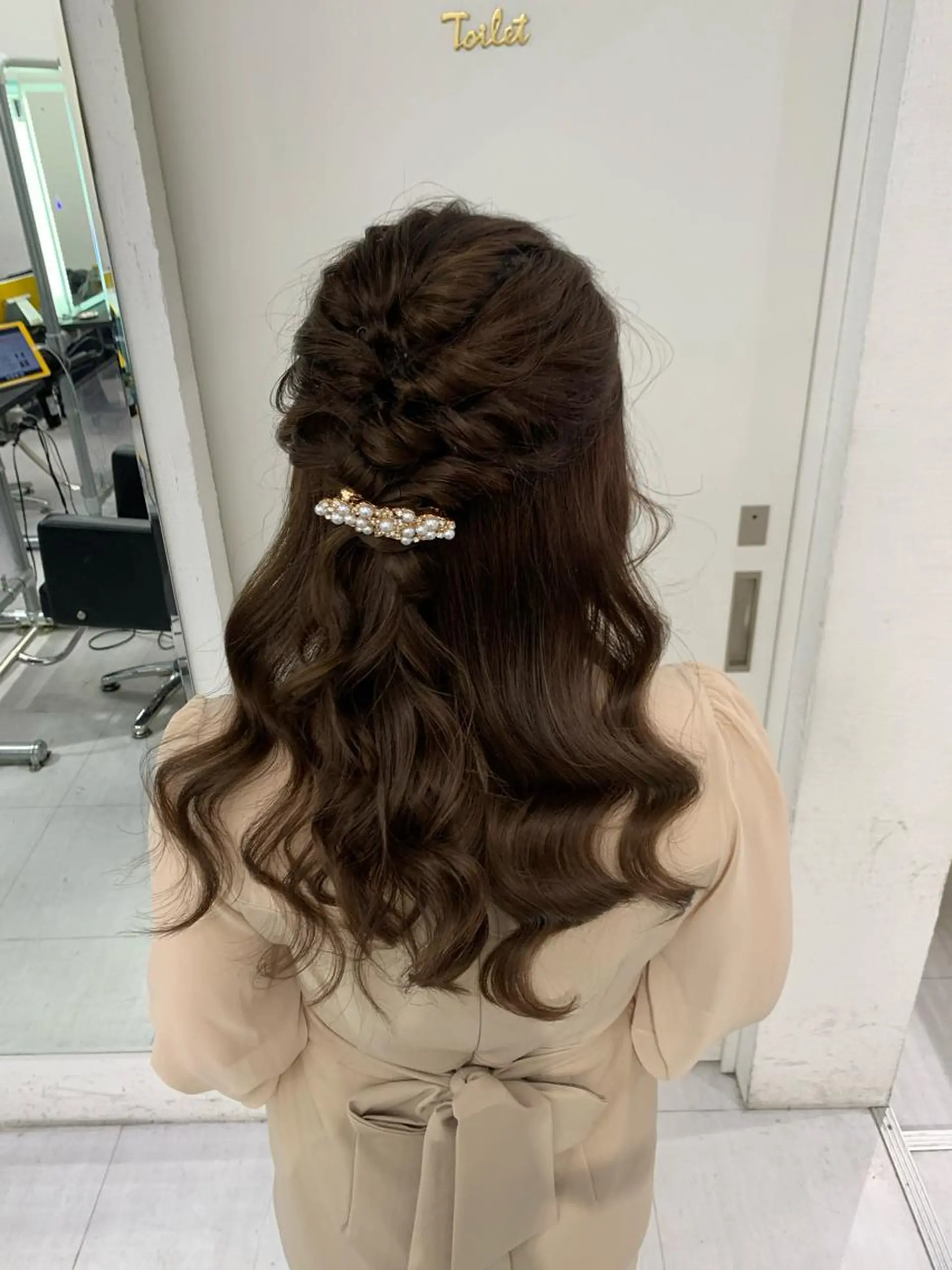 ロング ヘアアレンジ ハーフアップ 結婚式・ブライダル 卒業式ヘアセット🎀 ヘアアレンジのヘアスタイル