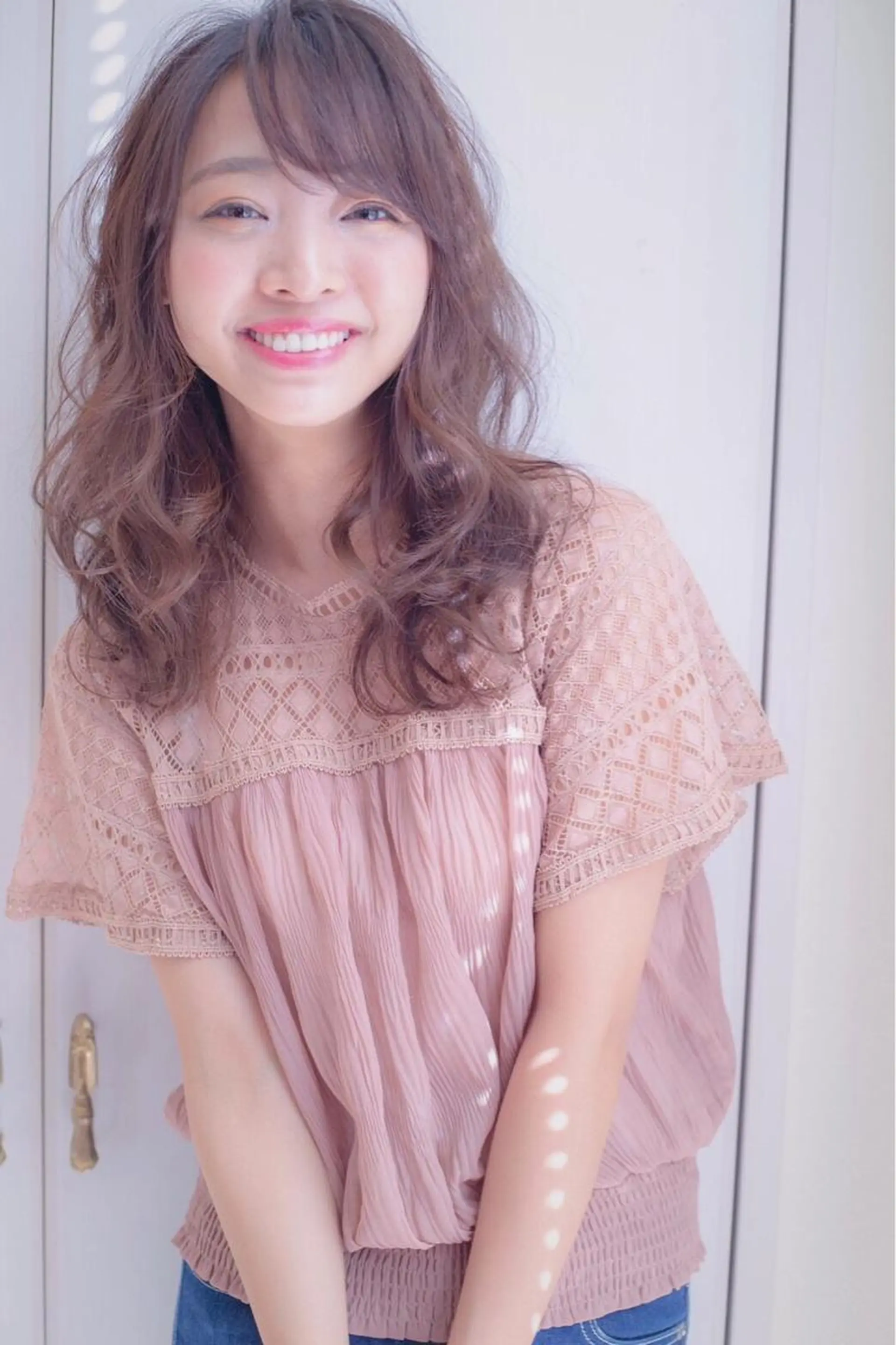 ロング カラー ベージュカラー ピンクカラー ピンクベージュ トリートメント 佐々木 シホミのヘアスタイル