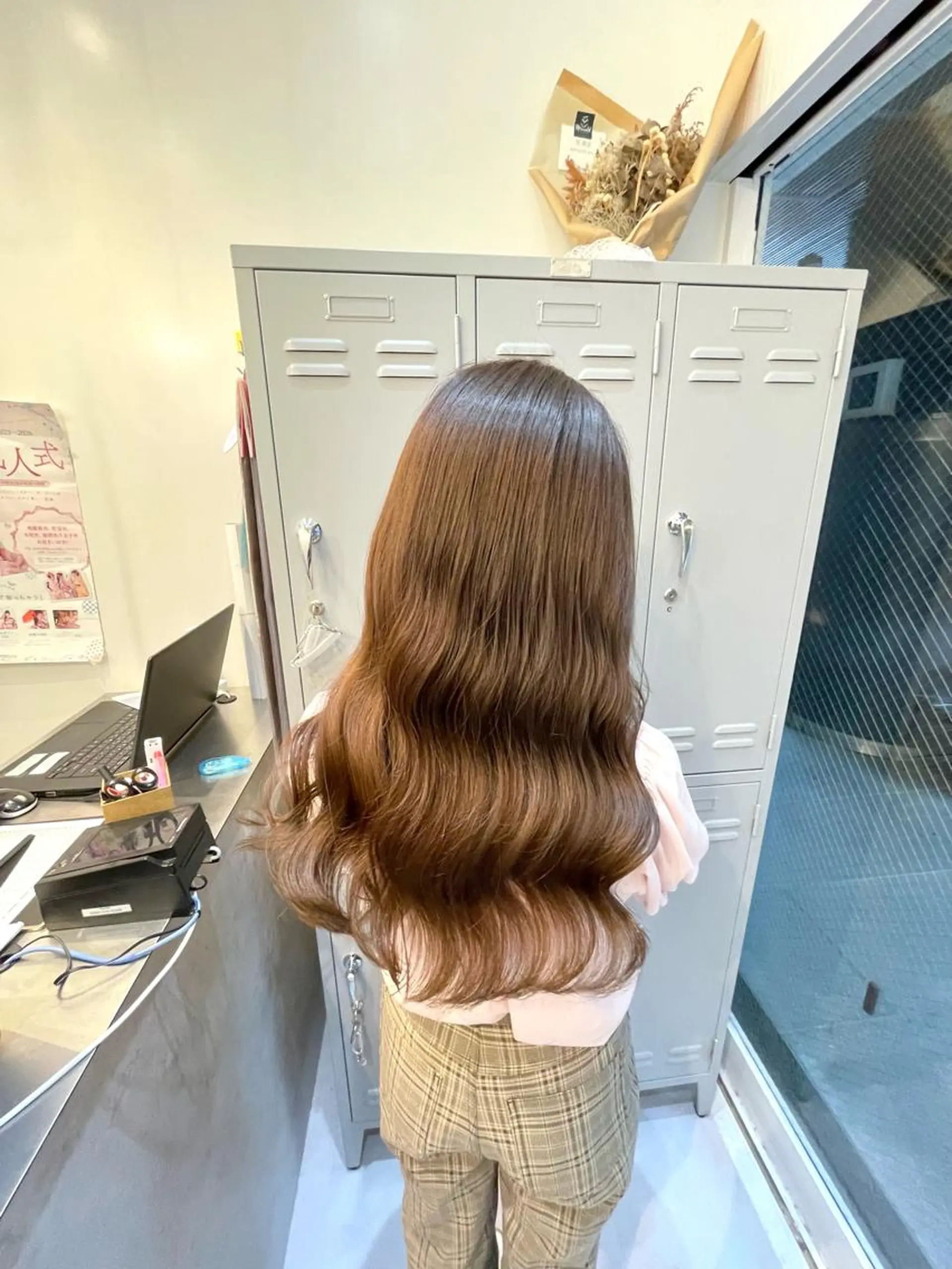 ロング カラー トリートメント カット ヘアカラー トリートメント 髪質改善× レイヤーカット溝江のヘアスタイル