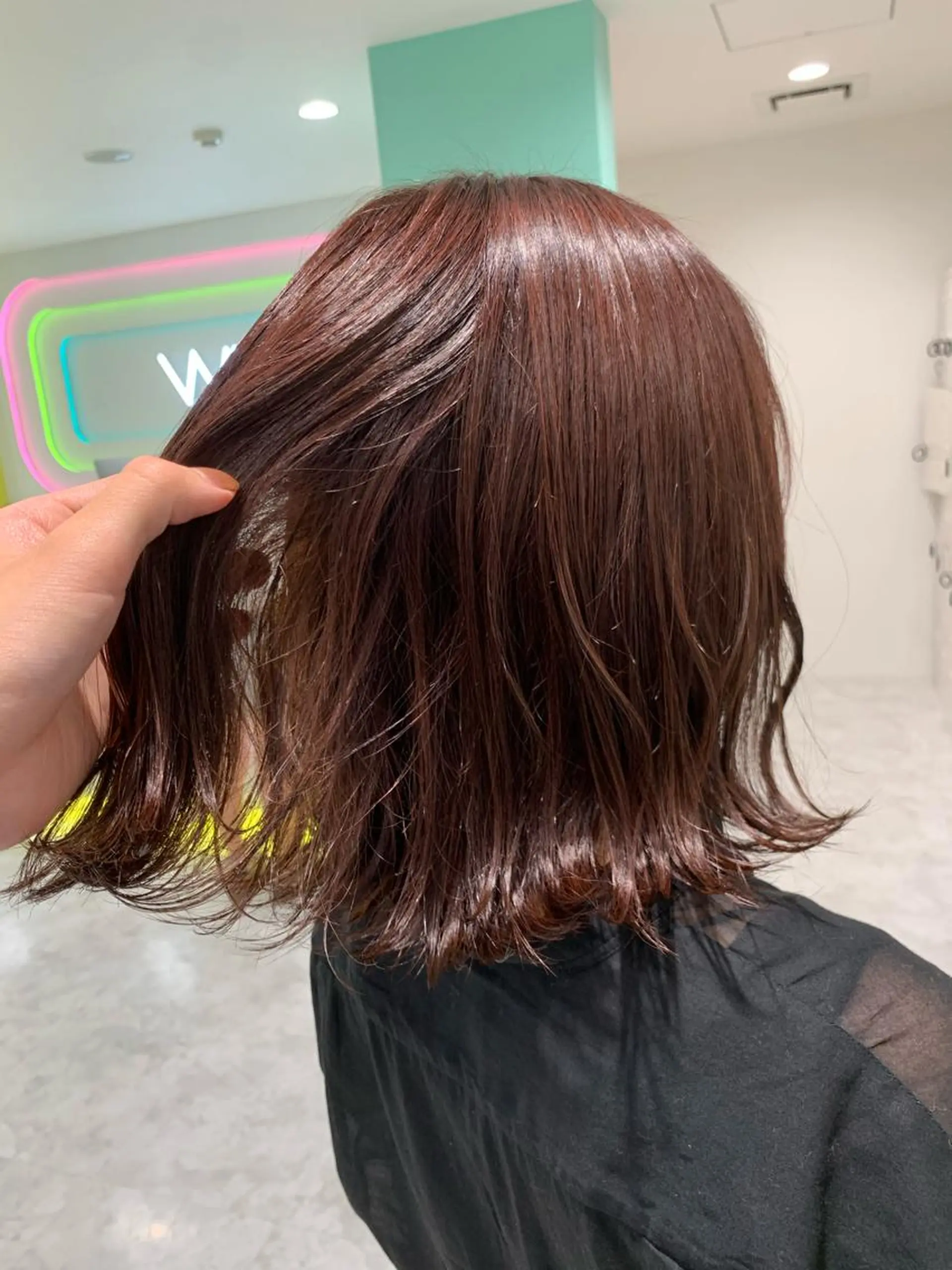 ミディアム ヘアカラー ヘッドスパ ヘアセット I S所属・🌿透明感カラー‪ 縮毛矯正✨かずきのヘアスタイル