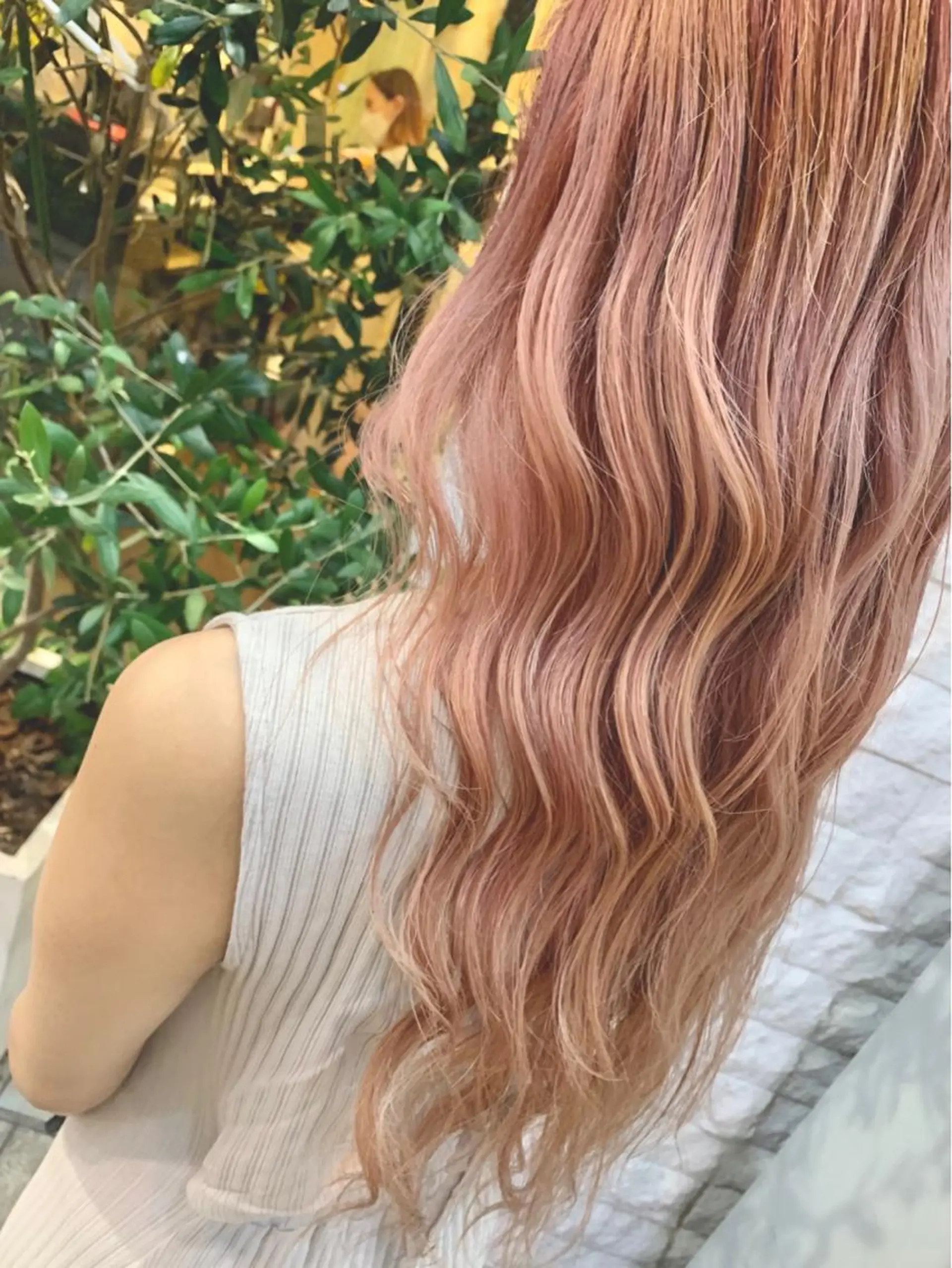 ロング カラー ヘアアレンジ ブリーチ ピンクカラー ホワイトピンク 髪質改善✨縮毛矯正 ✨HARUKI✨のヘアスタイル