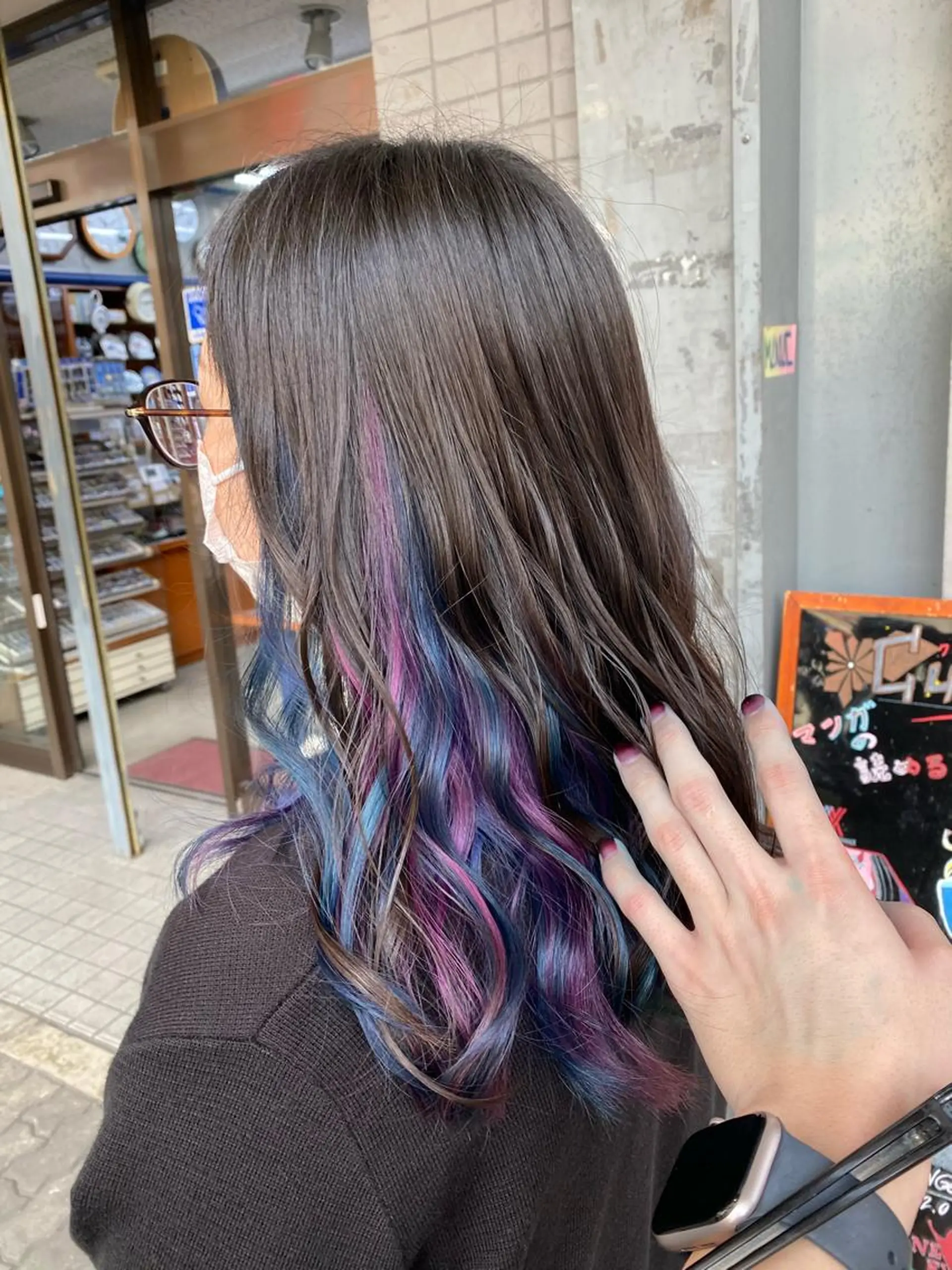 セミロング パープルカラー ヘアカラー ゆぴ☾‪/推しカラー /ハイトーンのヘアスタイル