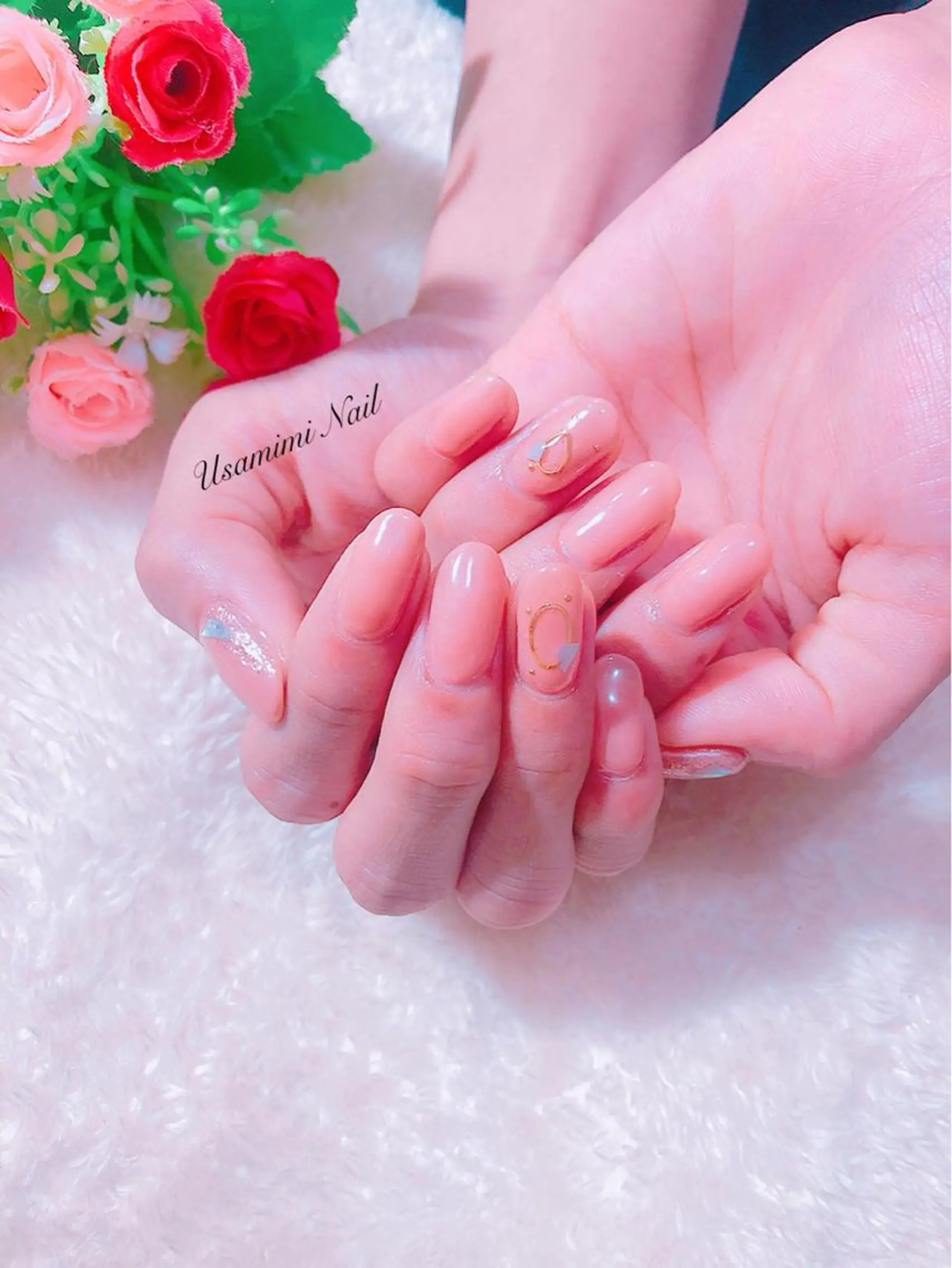 ネイル 💕🐰うさみみ🐰 💕猫と触れ合い✨のネイルデザイン