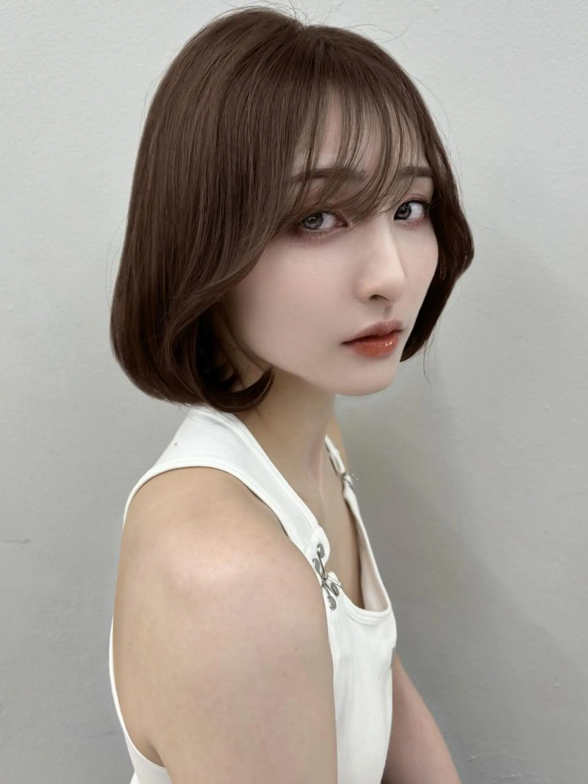 ミディアム カット ヘアカラー トリートメント 縮毛矯正/ボブ /髪質改善/レイヤーのヘアスタイル