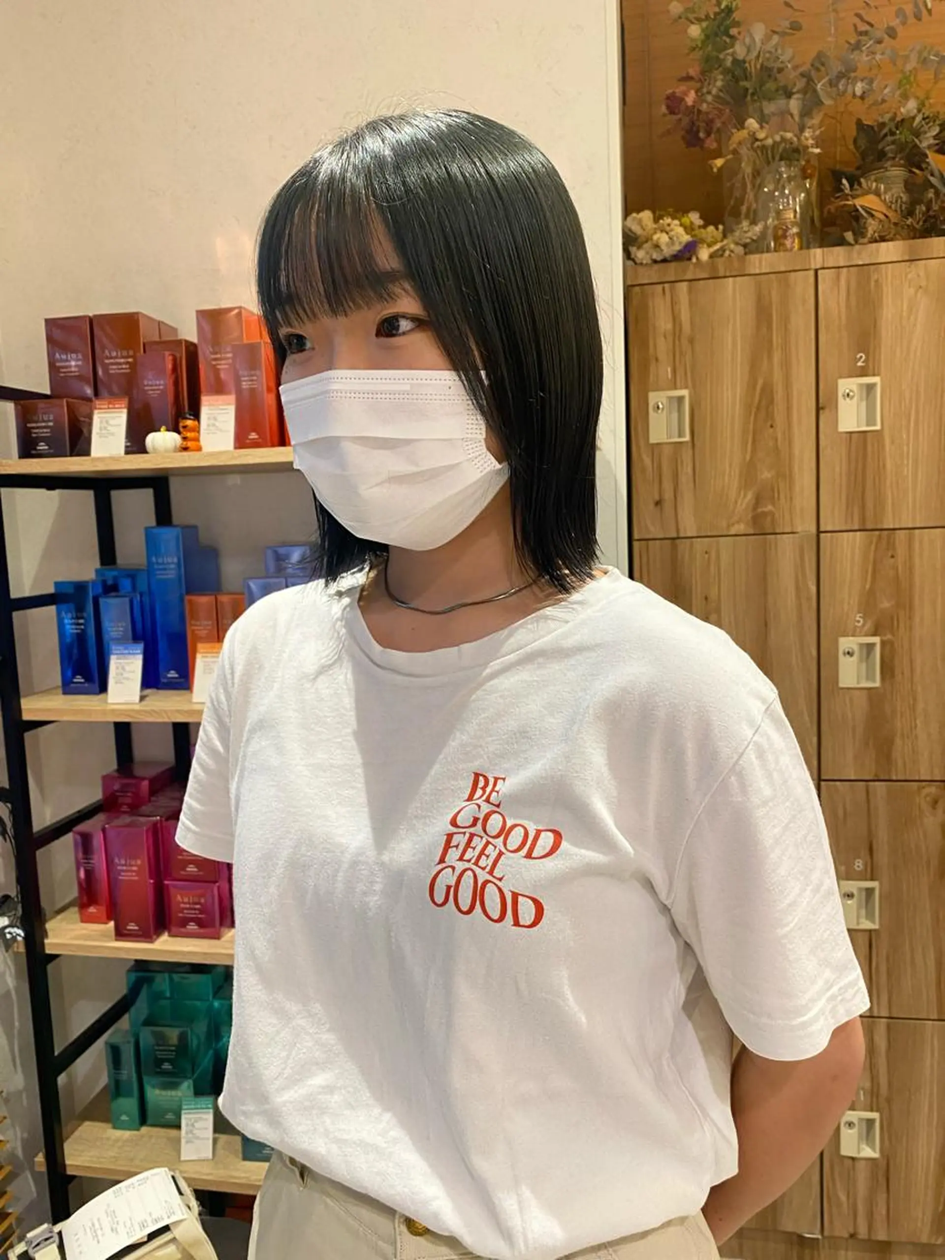 ショート カラー オリーブカラー ヘアカラー トリートメント ヘッドスパ パーマ指名No1 /namiのヘアスタイル