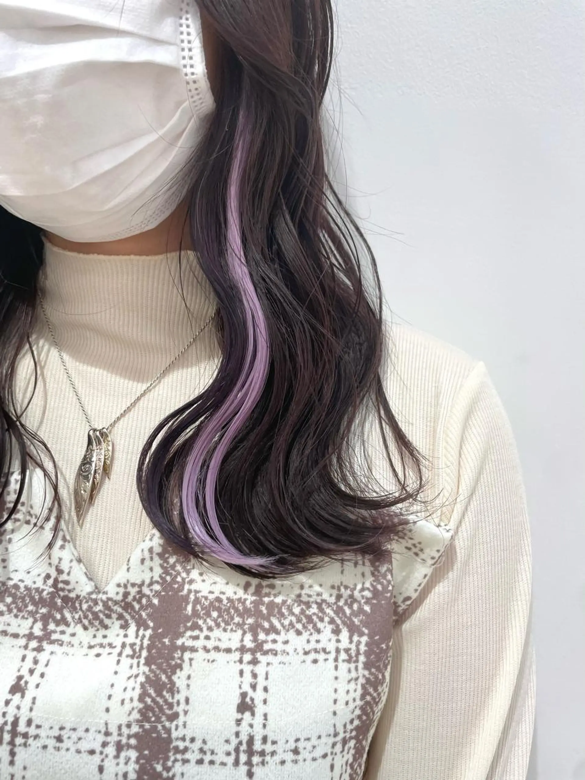 セミロング カラー ブラウンカラー カシス パープルカラー エクステ レイヤー/ハイトーン 🫧‪Erikaのヘアスタイル