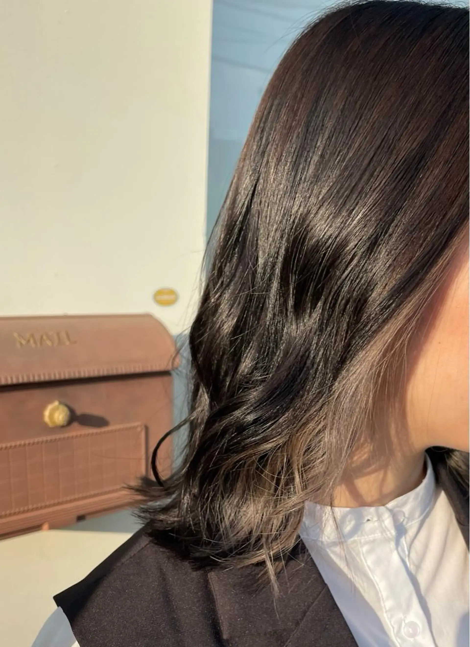 ミディアム カラー ヘアカラー 新地 咲綾のヘアスタイル