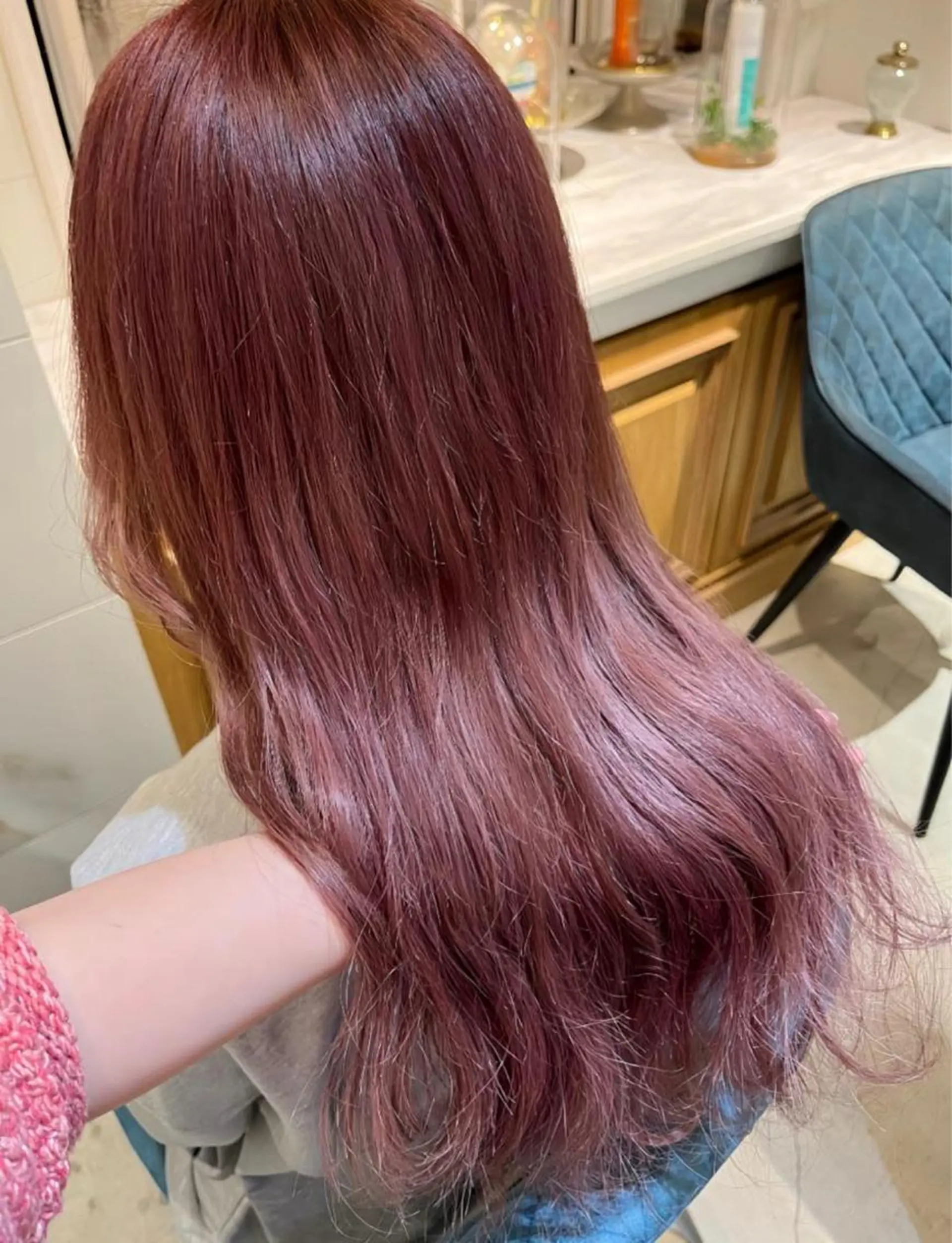 ロング カラー ヘアアレンジ ベージュカラー ブリーチ ハイトーンカラー ピンクカラー ピンクベージュ Lond charme 吉祥寺所属・縮毛矯正・レイヤー カット募集中/ななこのヘアスタイル