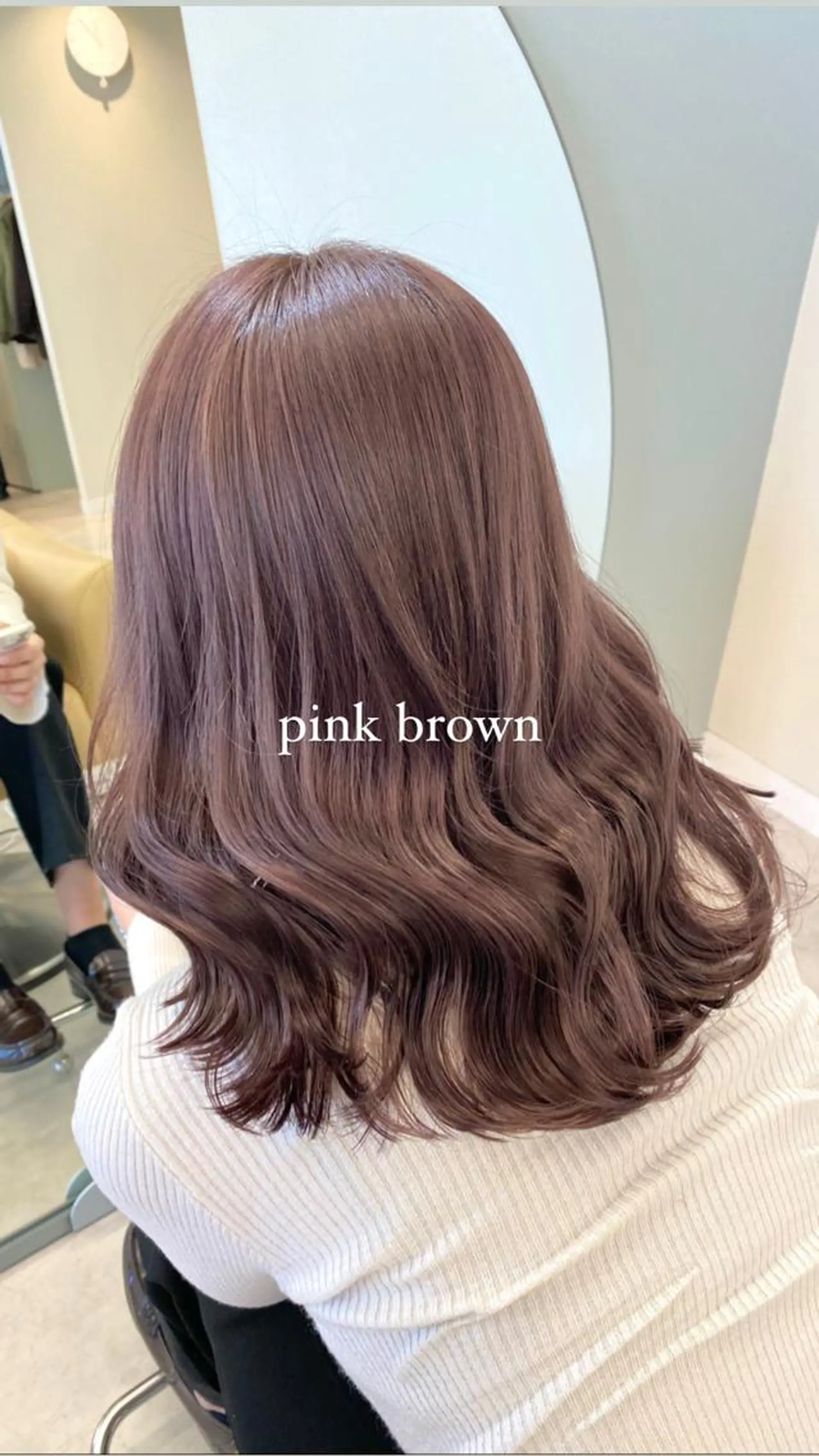 セミロング ピンクブラウン 韓国風ヘア カット ヘアカラー 🥀デザインカラー 難波 秀喜🥀のヘアスタイル