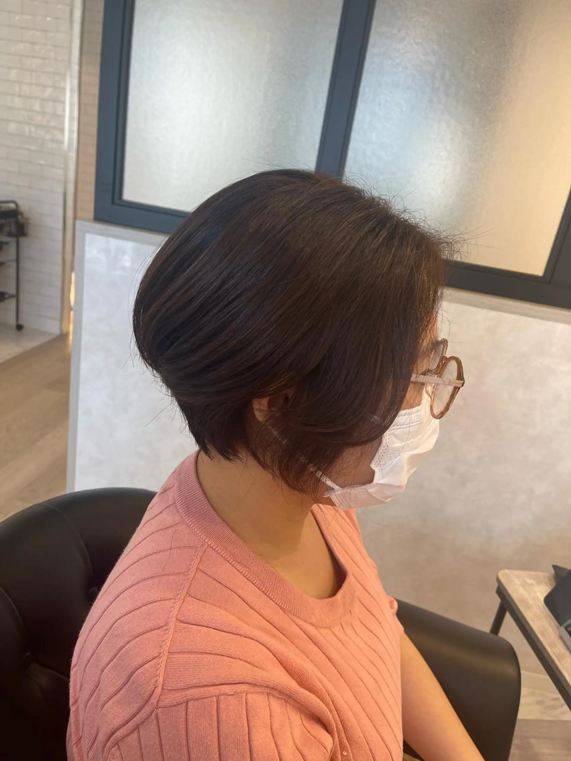 ショート カラー カット ヘアカラー トリートメント &chaLme   心斎橋所属・emi/髪質改善/ 韓国風/艶カラーのヘアスタイル
