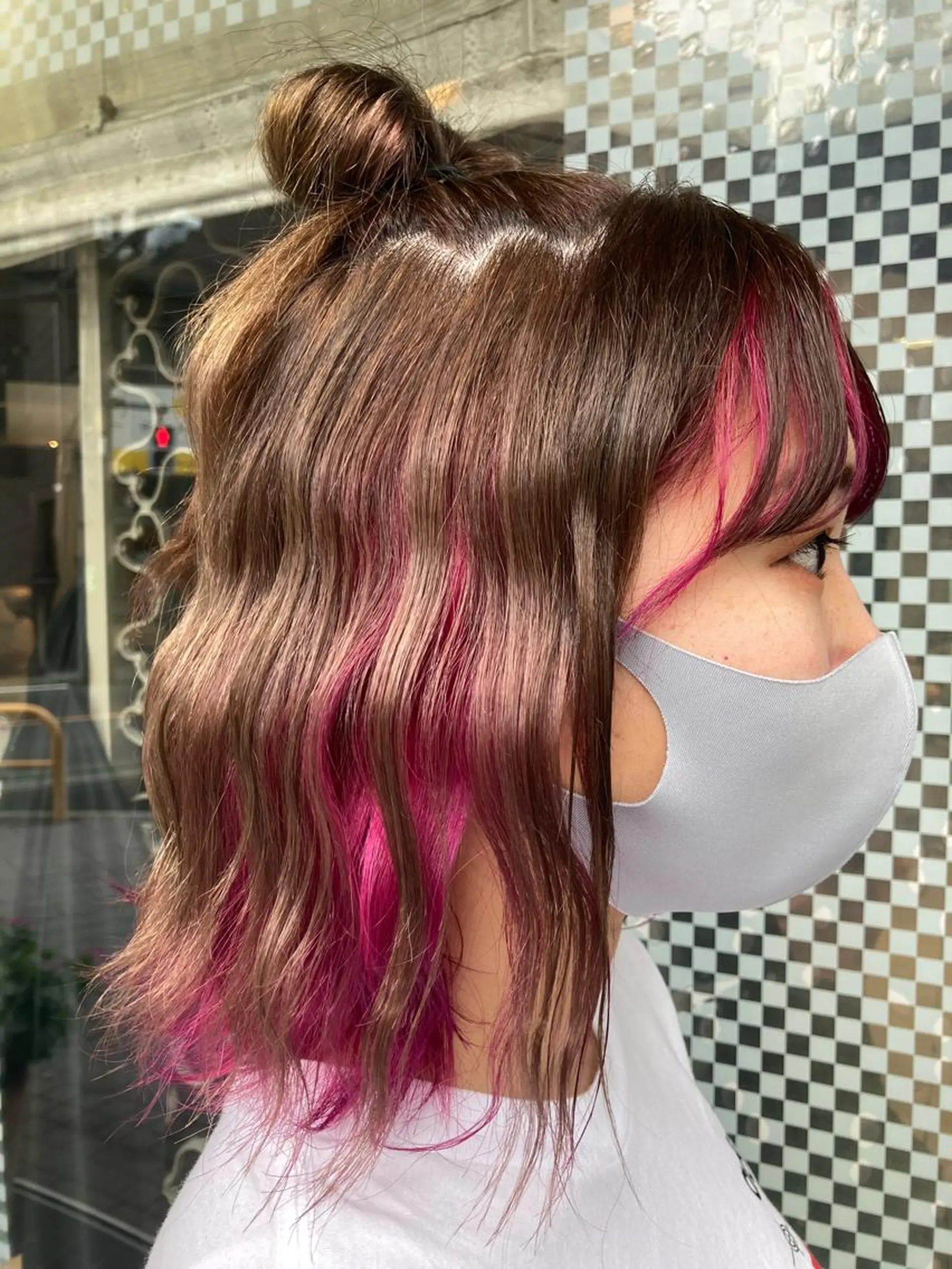 ミディアム カラー ヘアカラー 宮原 佳苗のヘアスタイル
