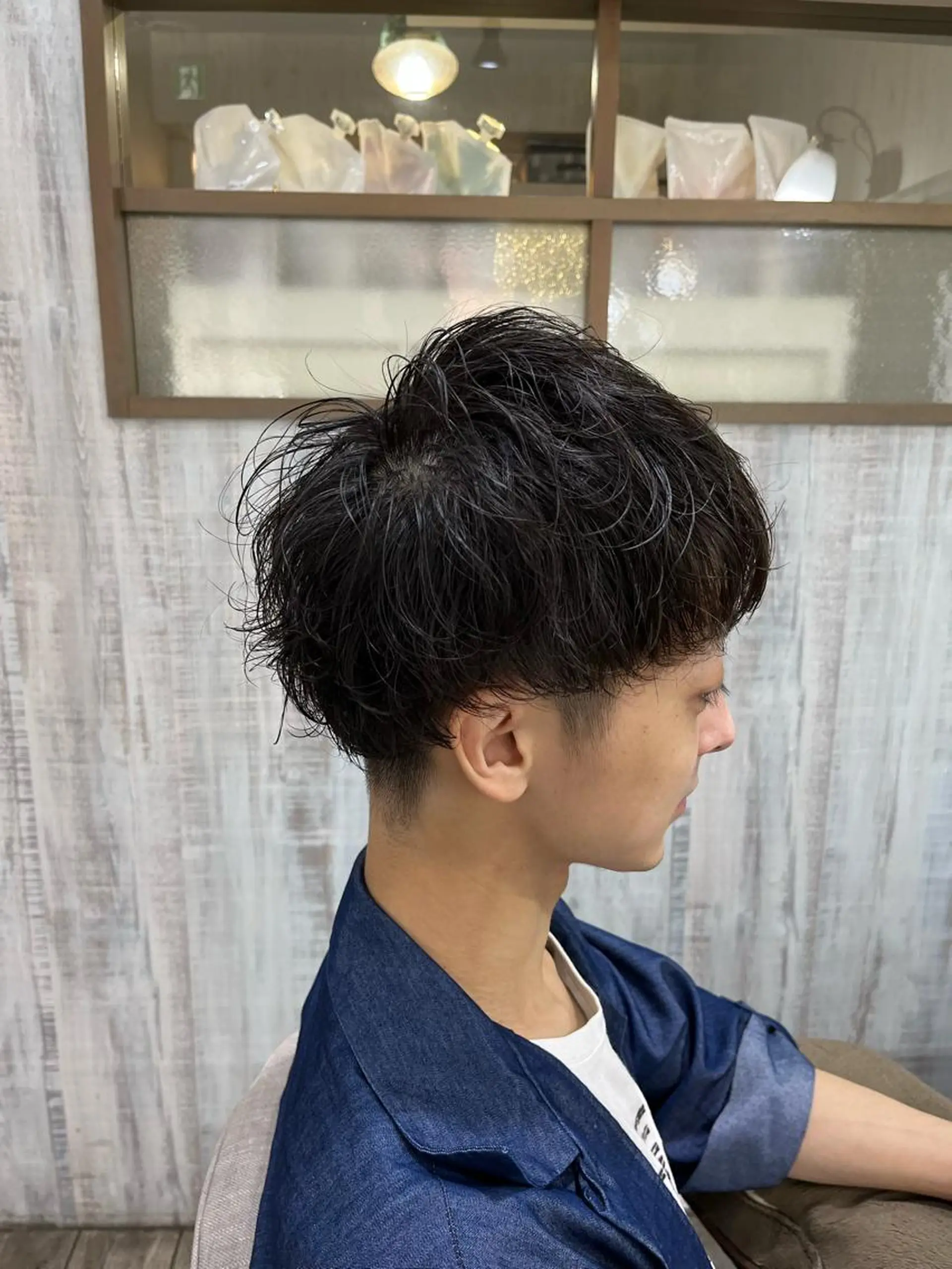 パーマ メンズ カット パーマ トリートメント イシジマ タカナリのヘアスタイル