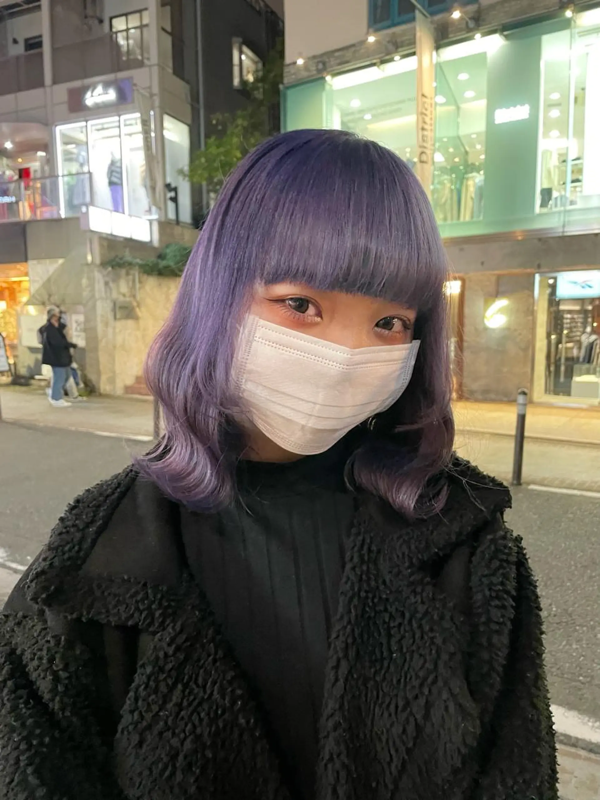ミディアム カラー ヘアアレンジ パープルカラー ヘアカラー トリートメント ヘアセット 柔らかカラー/ レイヤーYUTO🧋のヘアスタイル