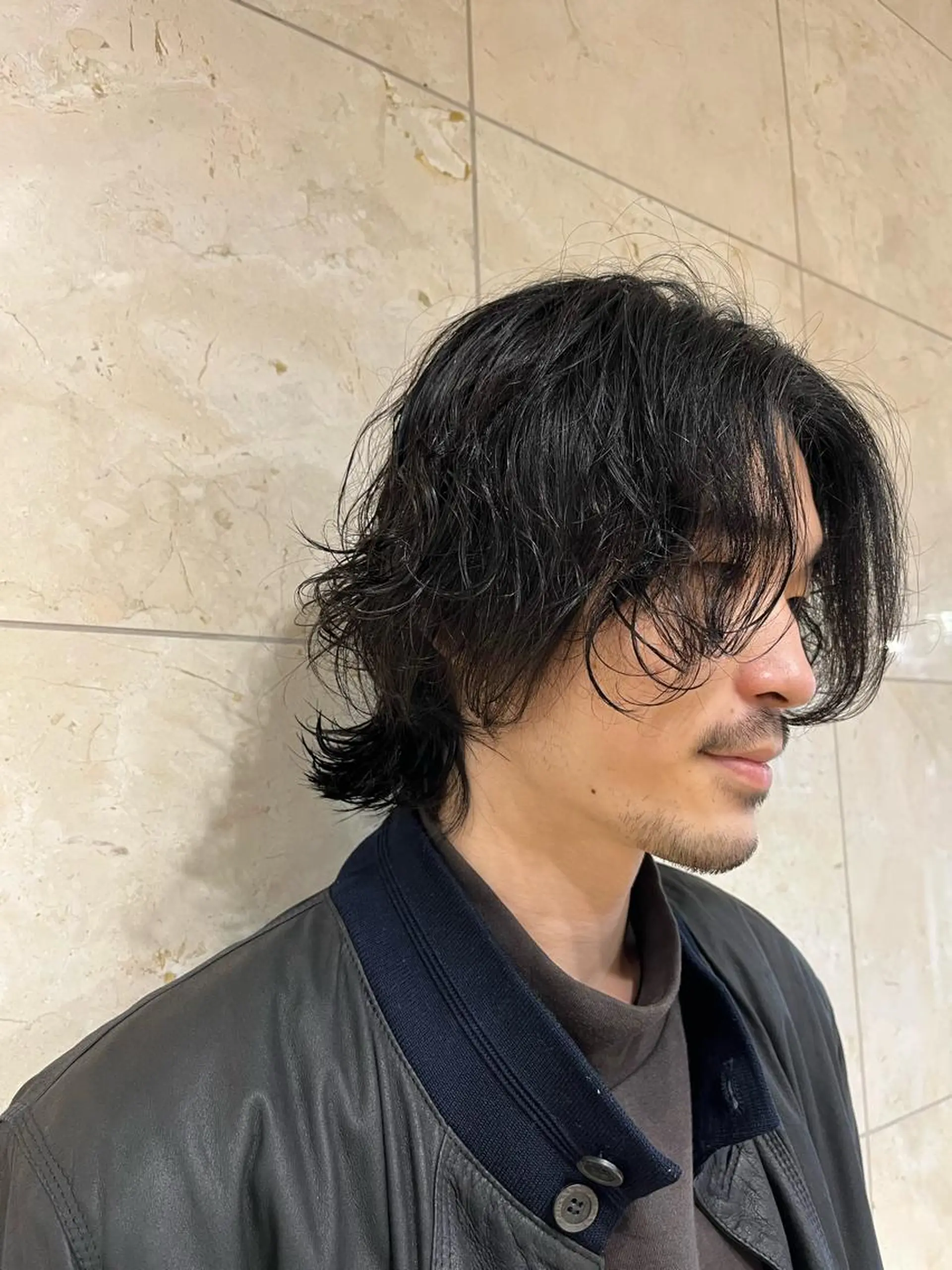 ロング パーマ メンズ センターパート メンズパーマ カット パーマ 清水　仰士 ROW町田のヘアスタイル