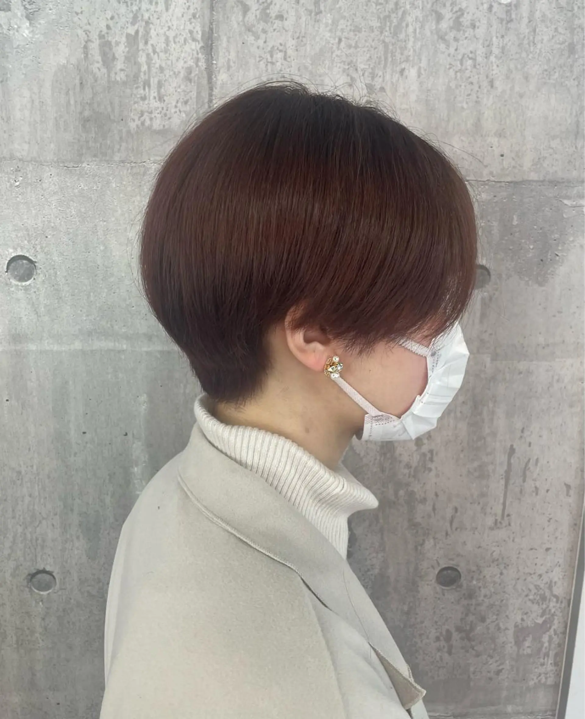 ショート カラー ブラウンカラー ピンクカラー ピンクブラウン ショートヘア _WHITE浜松店 もえかのヘアスタイル