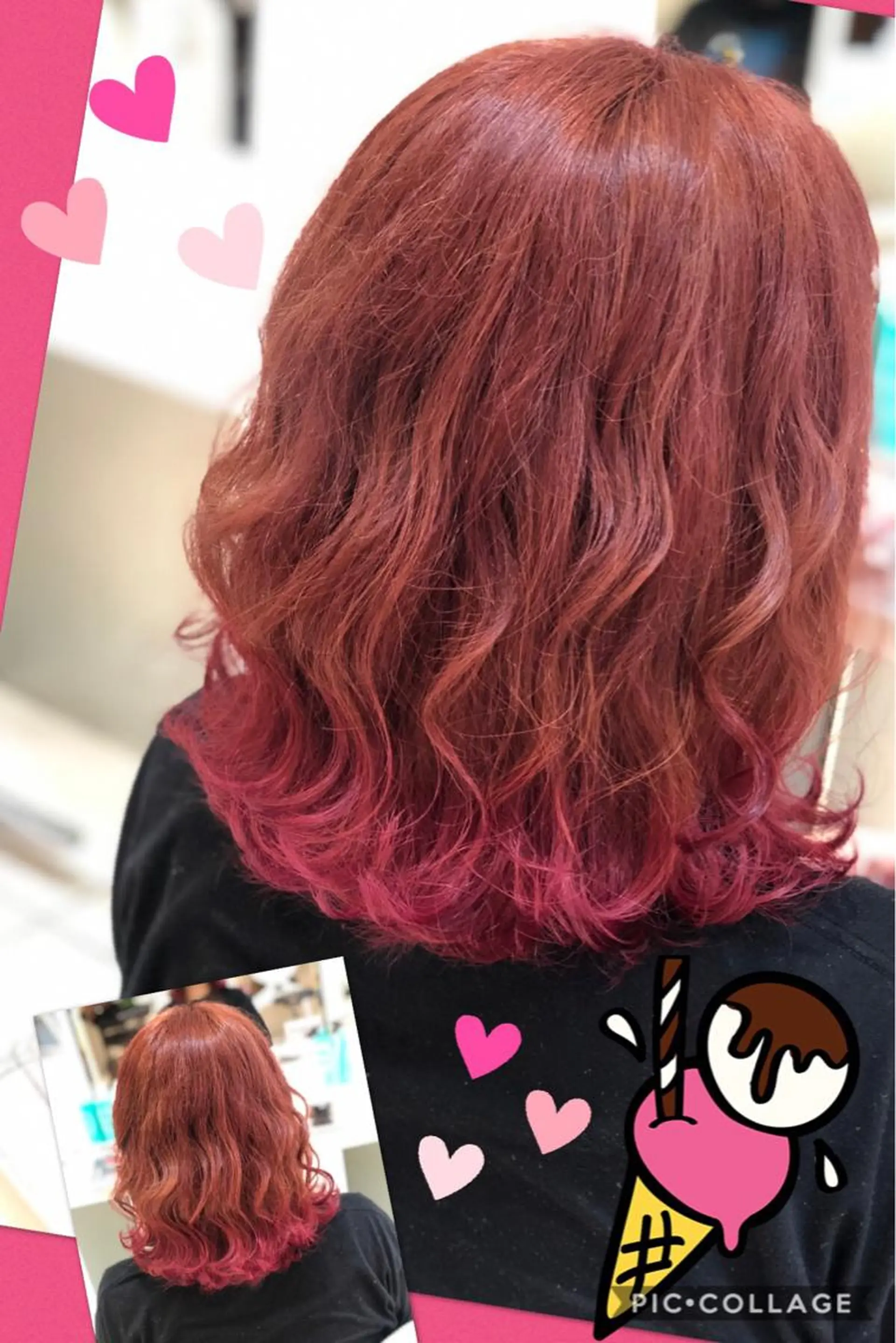セミロング カラー ブリーチ ケアブリーチ グラデーションカラー イルミナカラー ピンクカラー 永島 桜のヘアスタイル