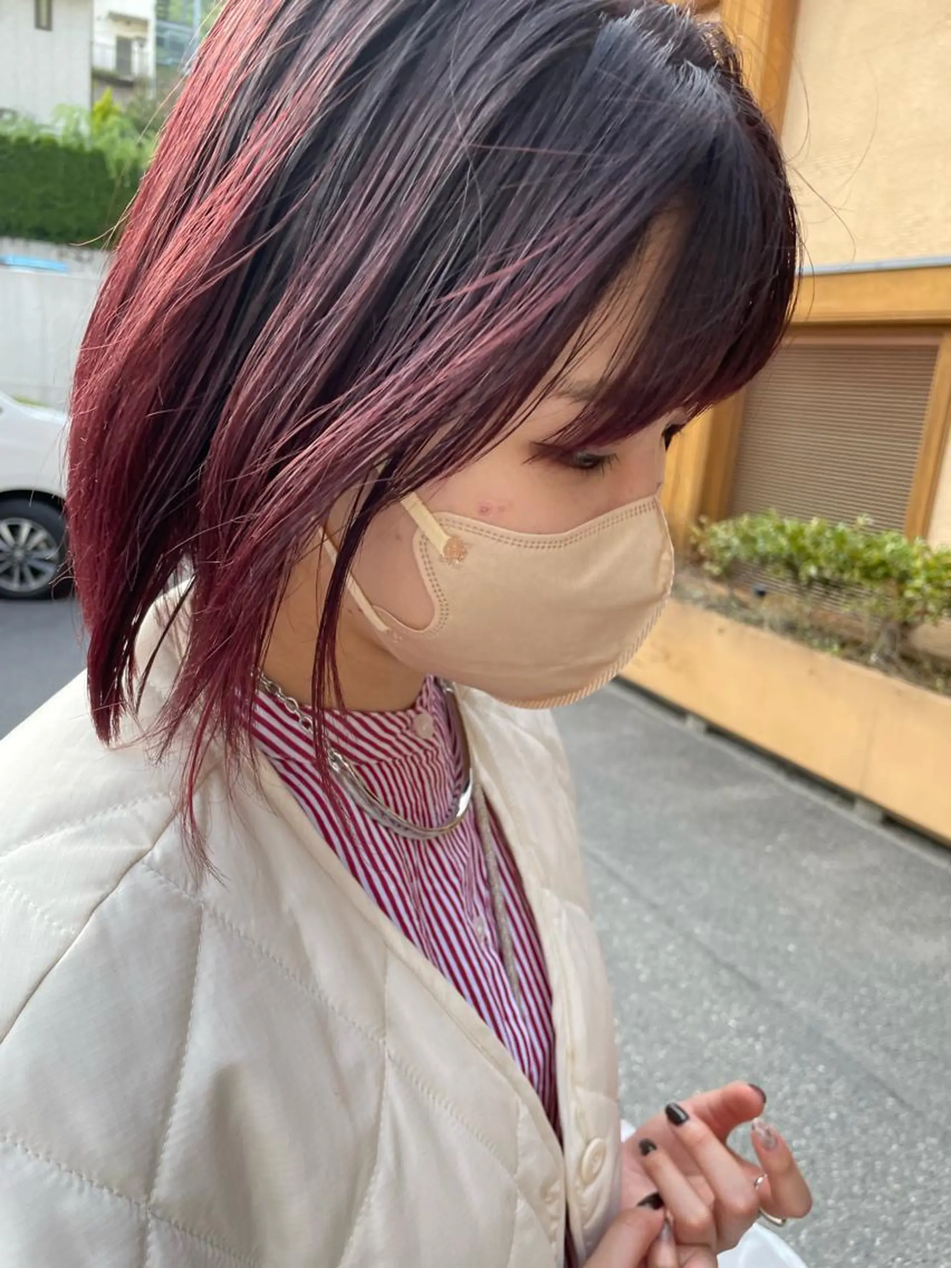 ミディアム ヘアカラー トリートメント Null 表参道所属・岩下昂世/ ハイトーン/デザインのヘアスタイル