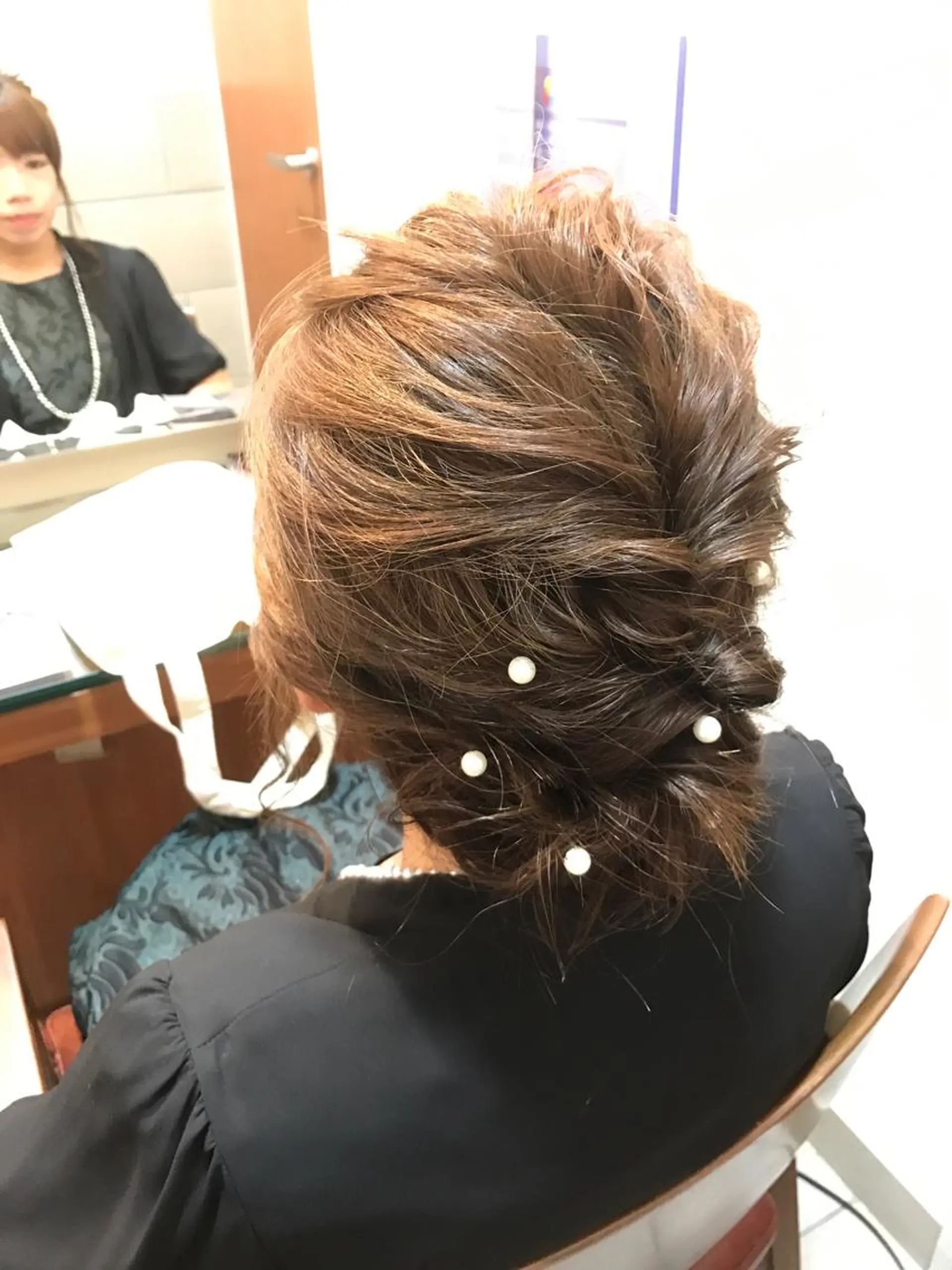 セミロング ヘアアレンジ 結婚式・ブライダル アッシュ 山下 直人のヘアスタイル