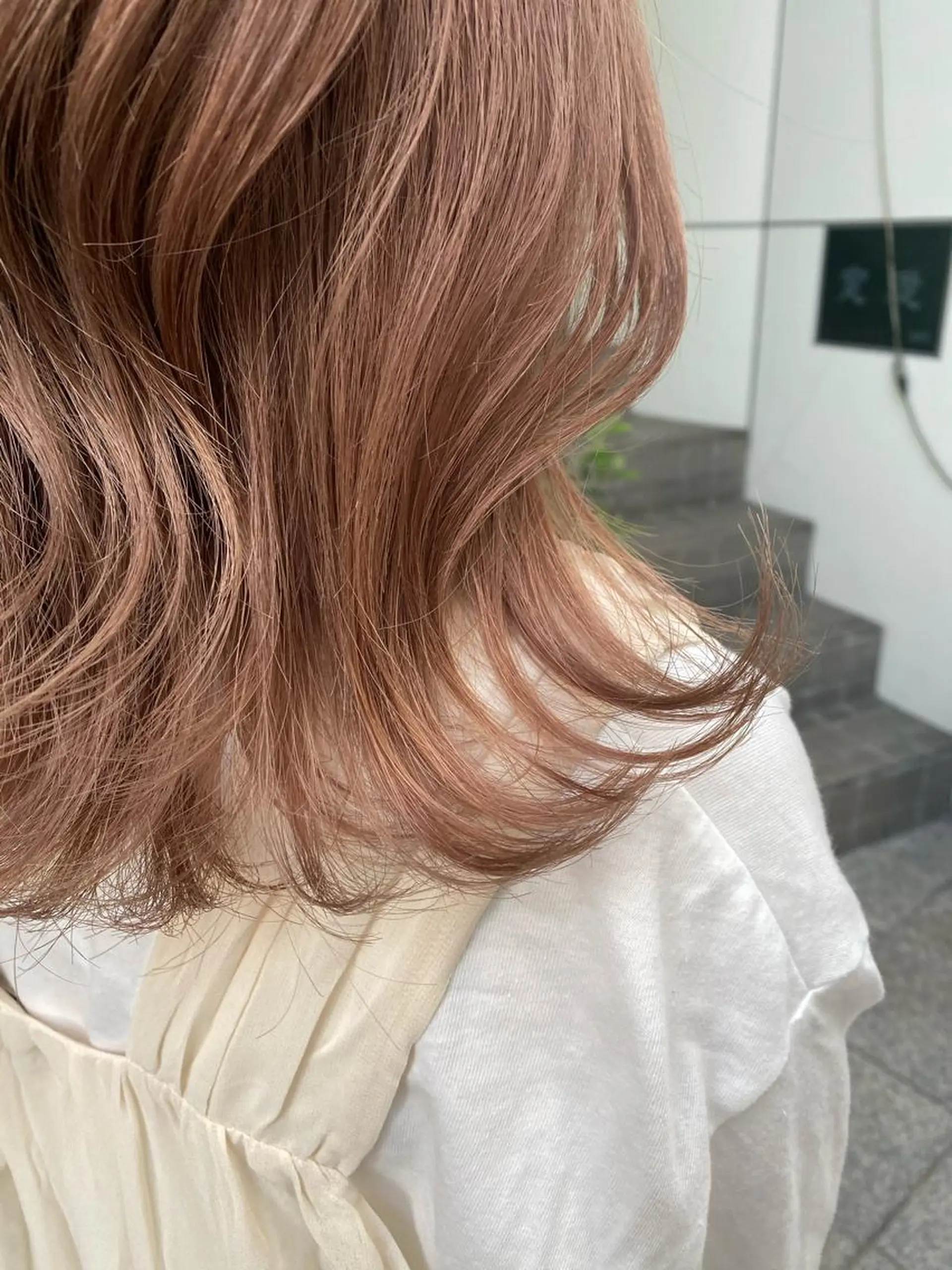 ミディアム カラー ヘアアレンジ マツエク・マツパ ベージュカラー コーラルベージュ Noah's　Ark所属・透明感カラー🫧ヘア セット🫧松本菜月の眉毛・アイブロウイメージ