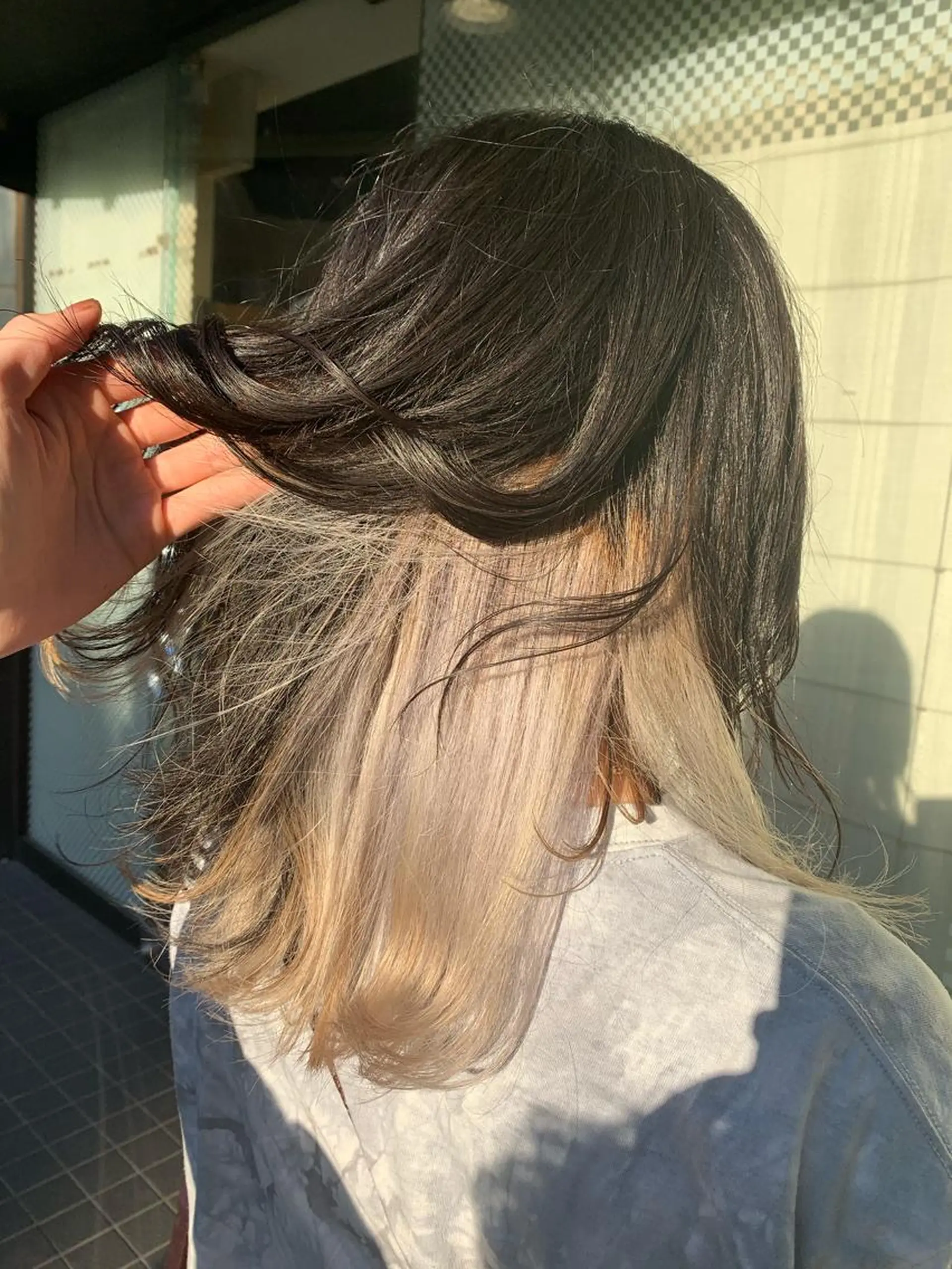 ミディアム カラー バレイヤージュ ベージュカラー デザインカラー イヤリングカラー ハイライトカラー ヘアカラー トリートメント ひばりヶ丘美容室 ✂︎藤原珠輝✂︎のヘアスタイル