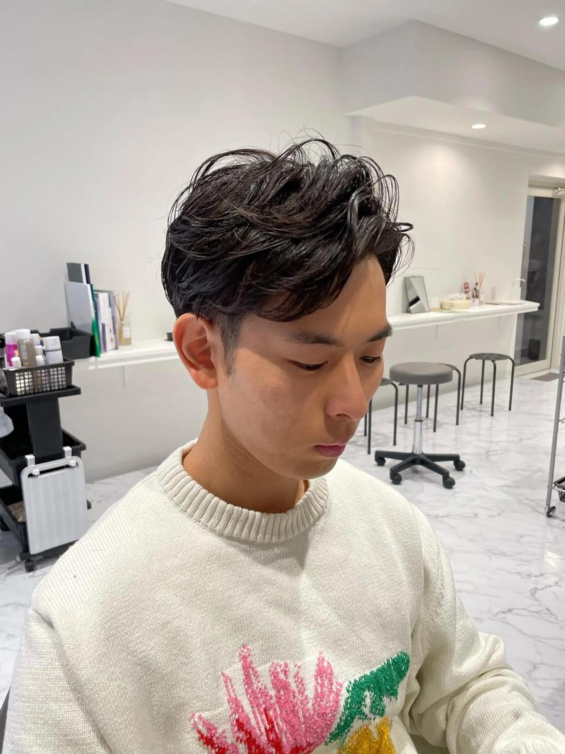 パーマ メンズ カット パーマ 坂本 理輝のヘアスタイル