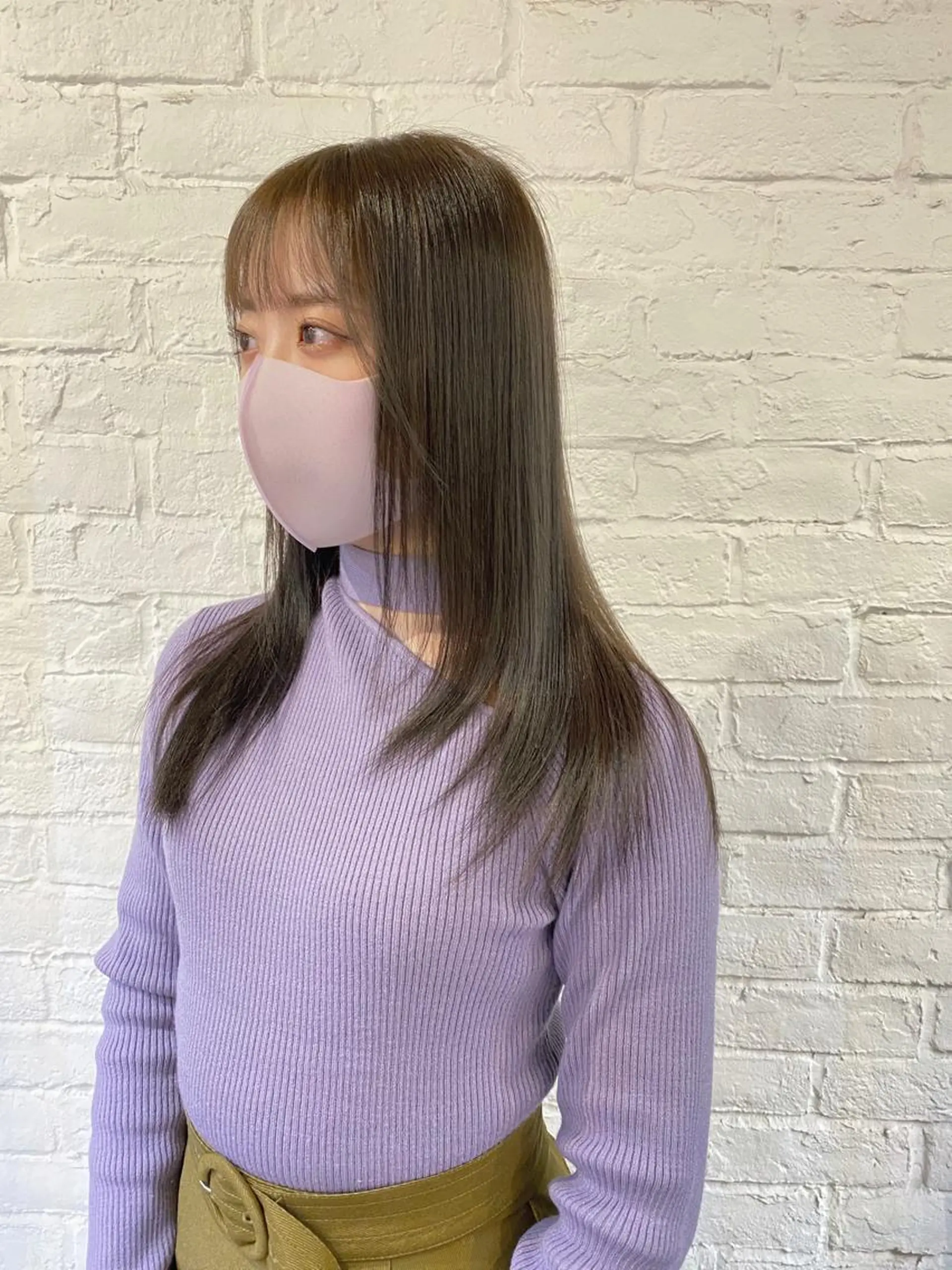 セミロング カラー 透明感カラー オリーブグレー chobii表参道所属・吉田 光佑のヘアスタイル