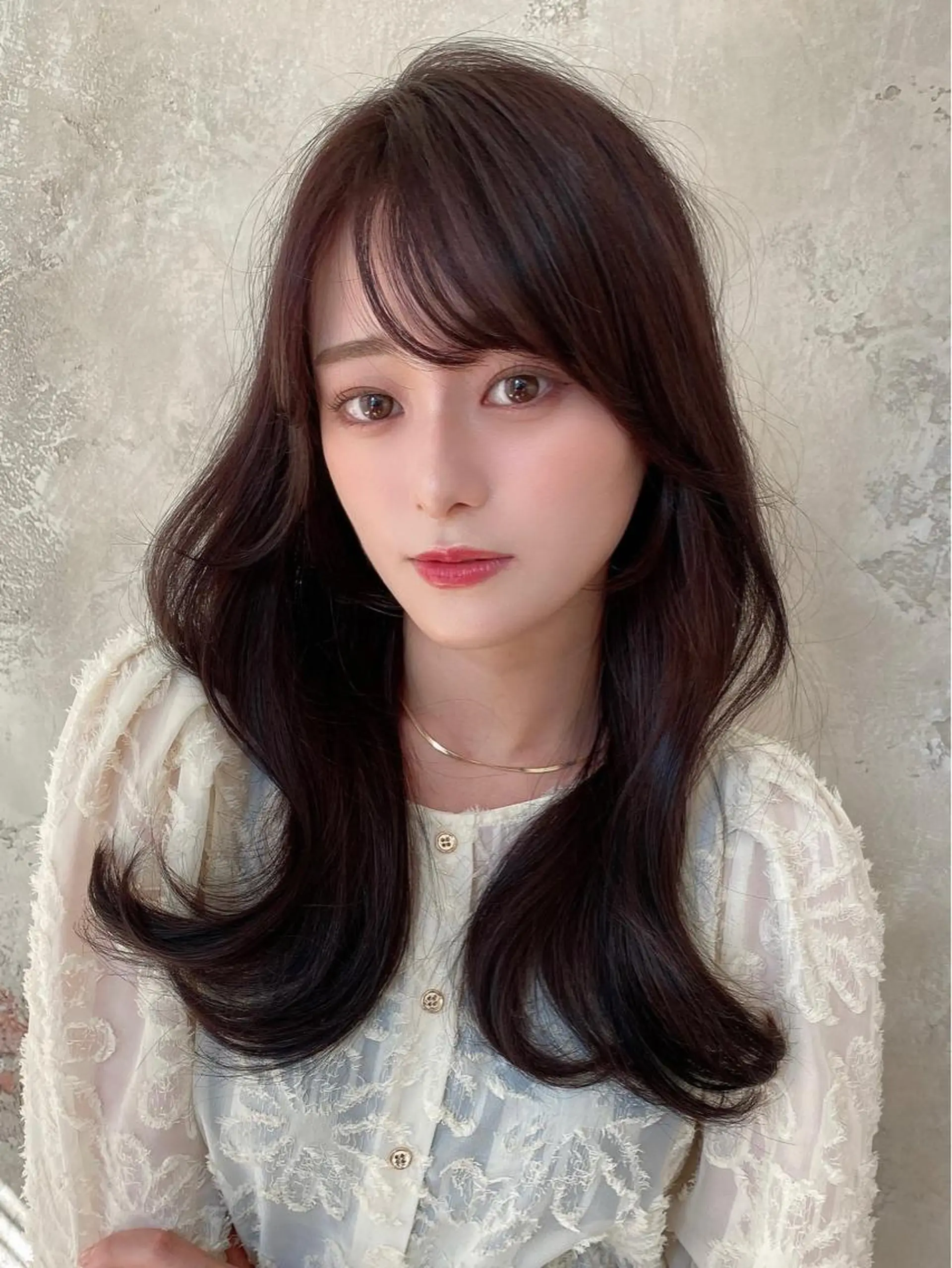 ロング くびれヘア 髪質改善 ロング 縮毛矯正 カット ヘアカラー トリートメント 🧡くびれヘア/前髪 顔周り🧡久原結衣のヘアスタイル