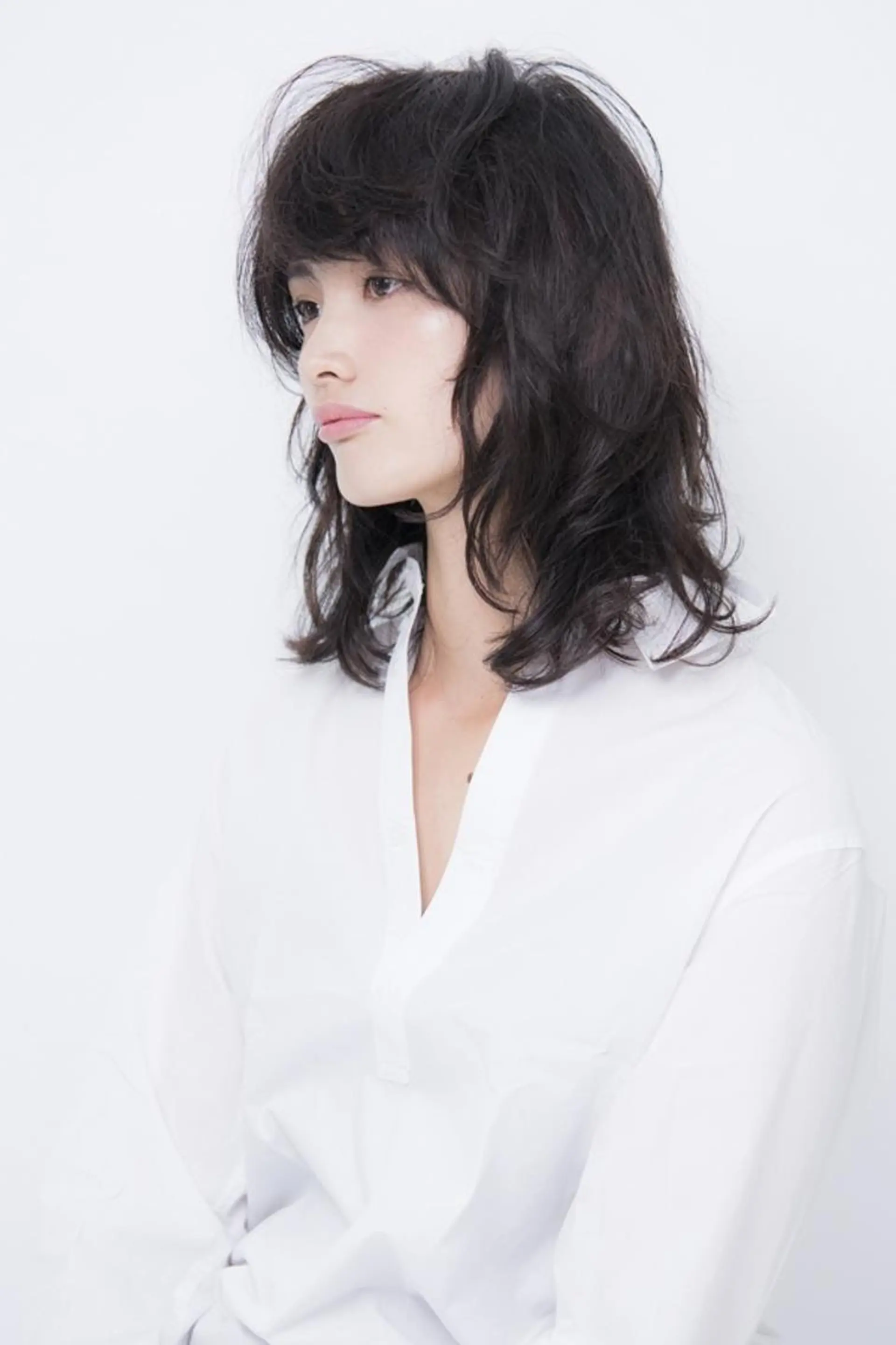 ミディアム パーマ 橋口 晃典のヘアスタイル