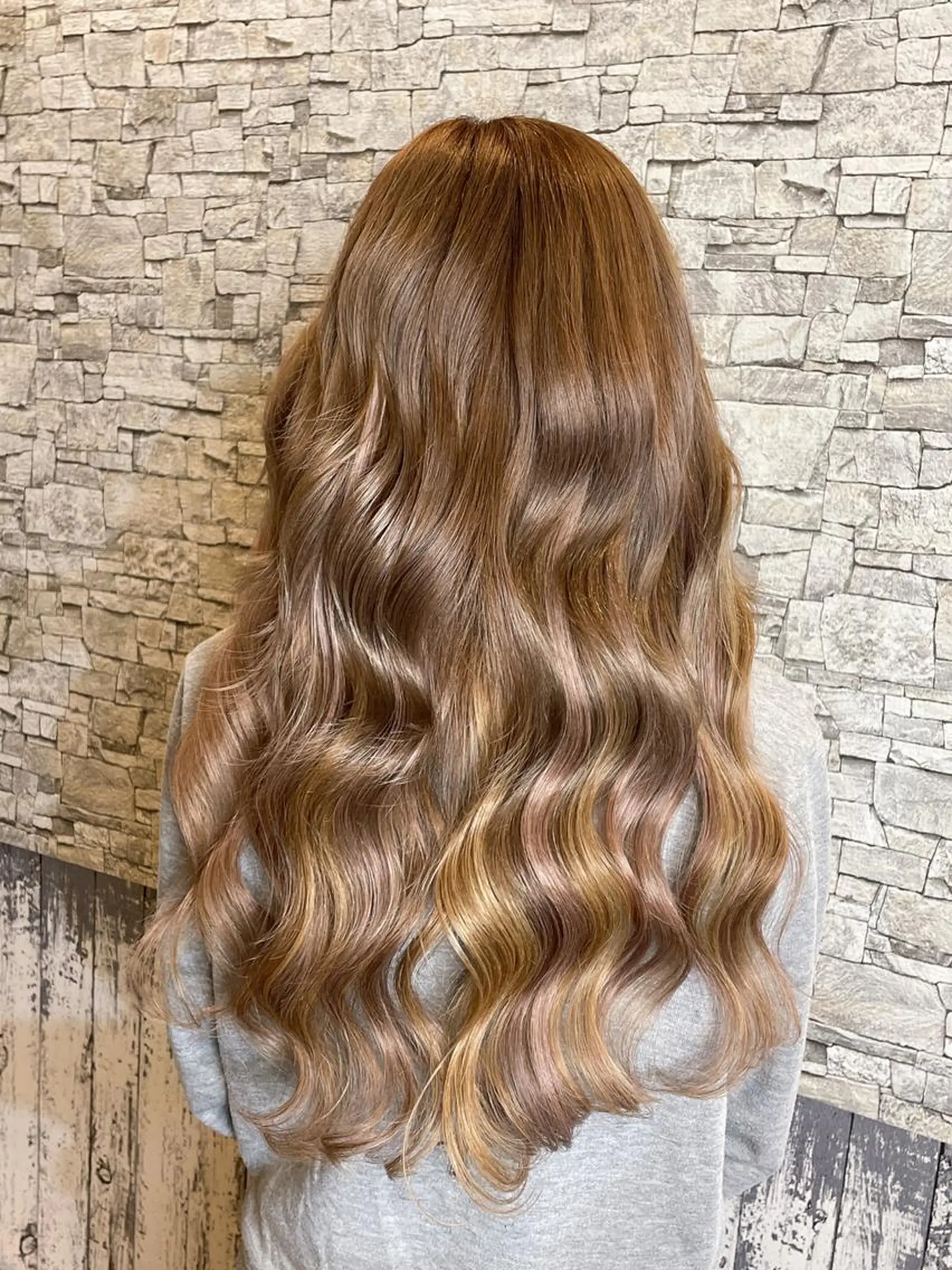カラー ロング シールエクステ エクステ エクステ 最高級シールエクステ 💜Fave/あかねのヘアスタイル