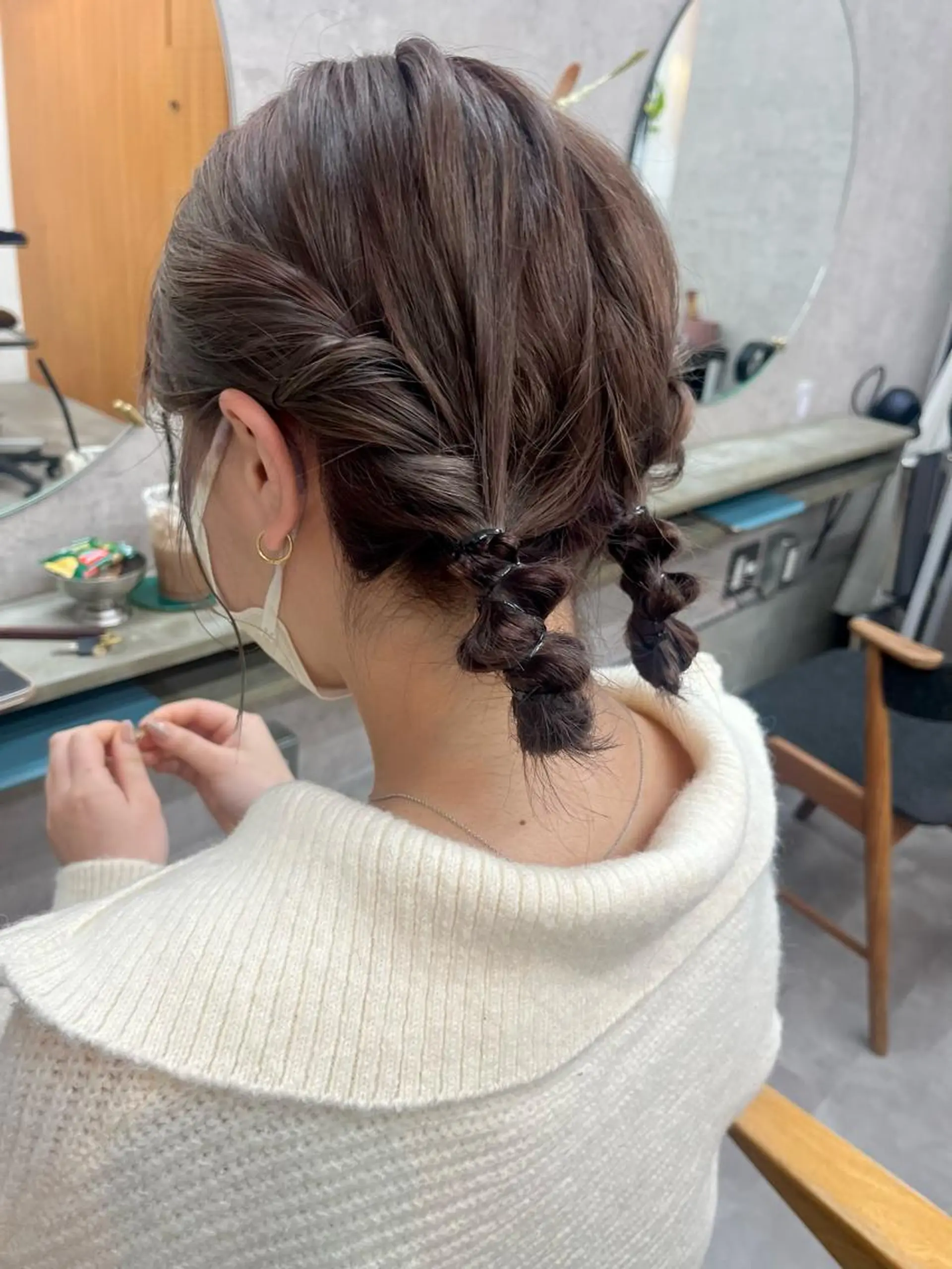 ミディアム カラー ヘアアレンジ ブリーチ ブラウンカラー 透明感カラー 田川 華奈のヘアスタイル