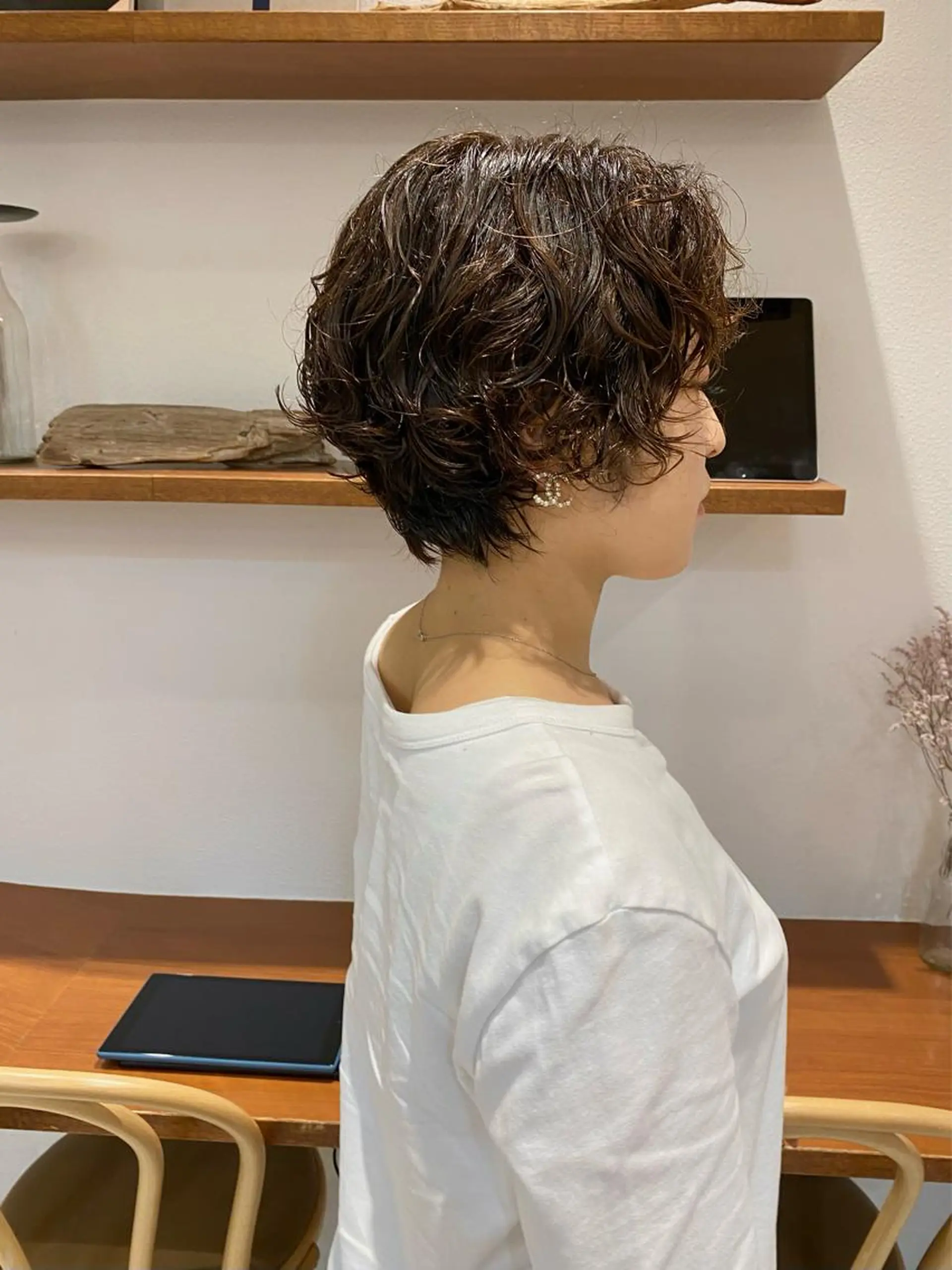 ショート パーマ カット ヘアカラー トリートメント 店長　ショート& パーマ　坂本のヘアスタイル