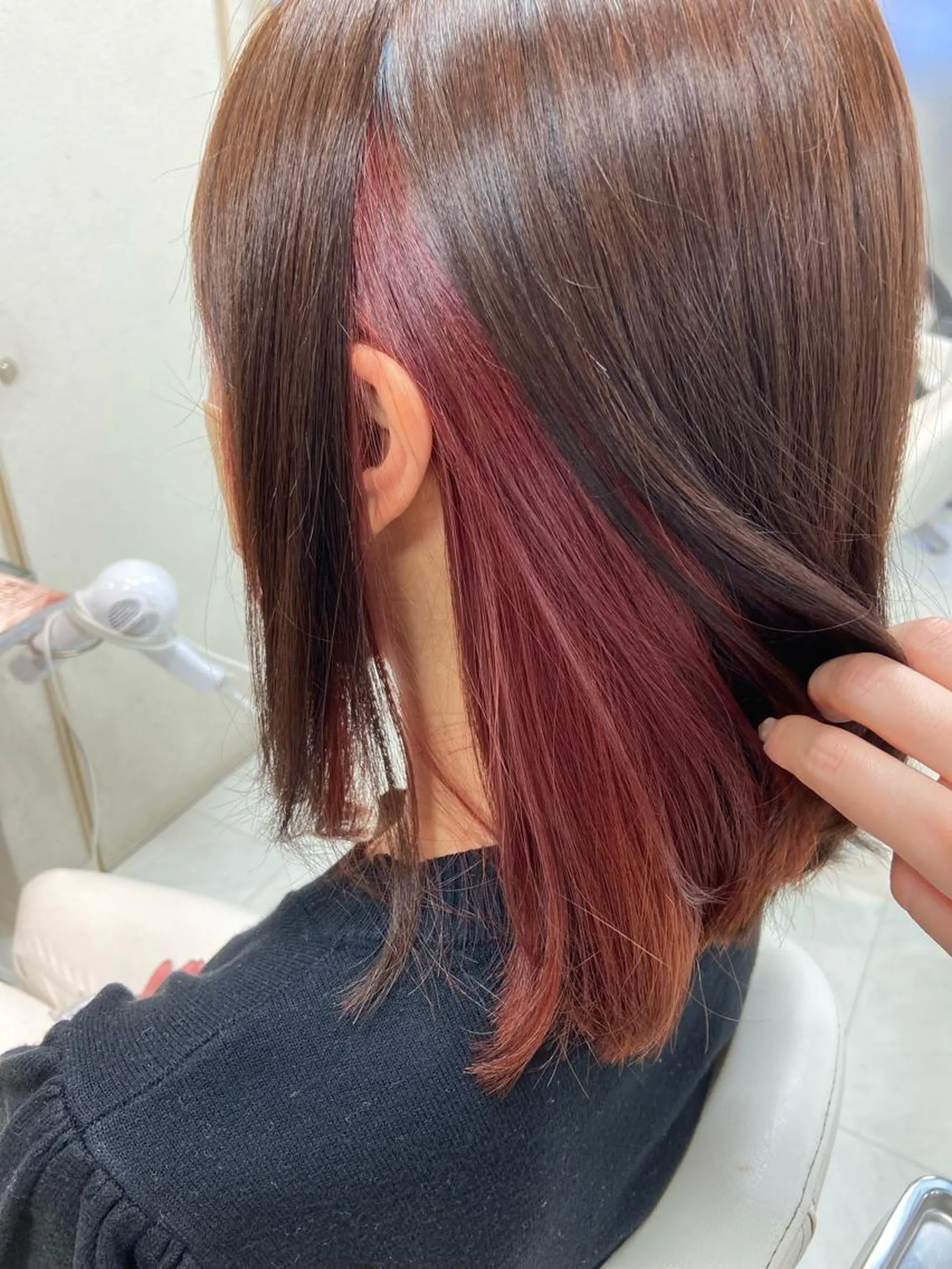 ミディアム カラー ピンクカラー ヘアカラー 菊地 美憂のヘアスタイル