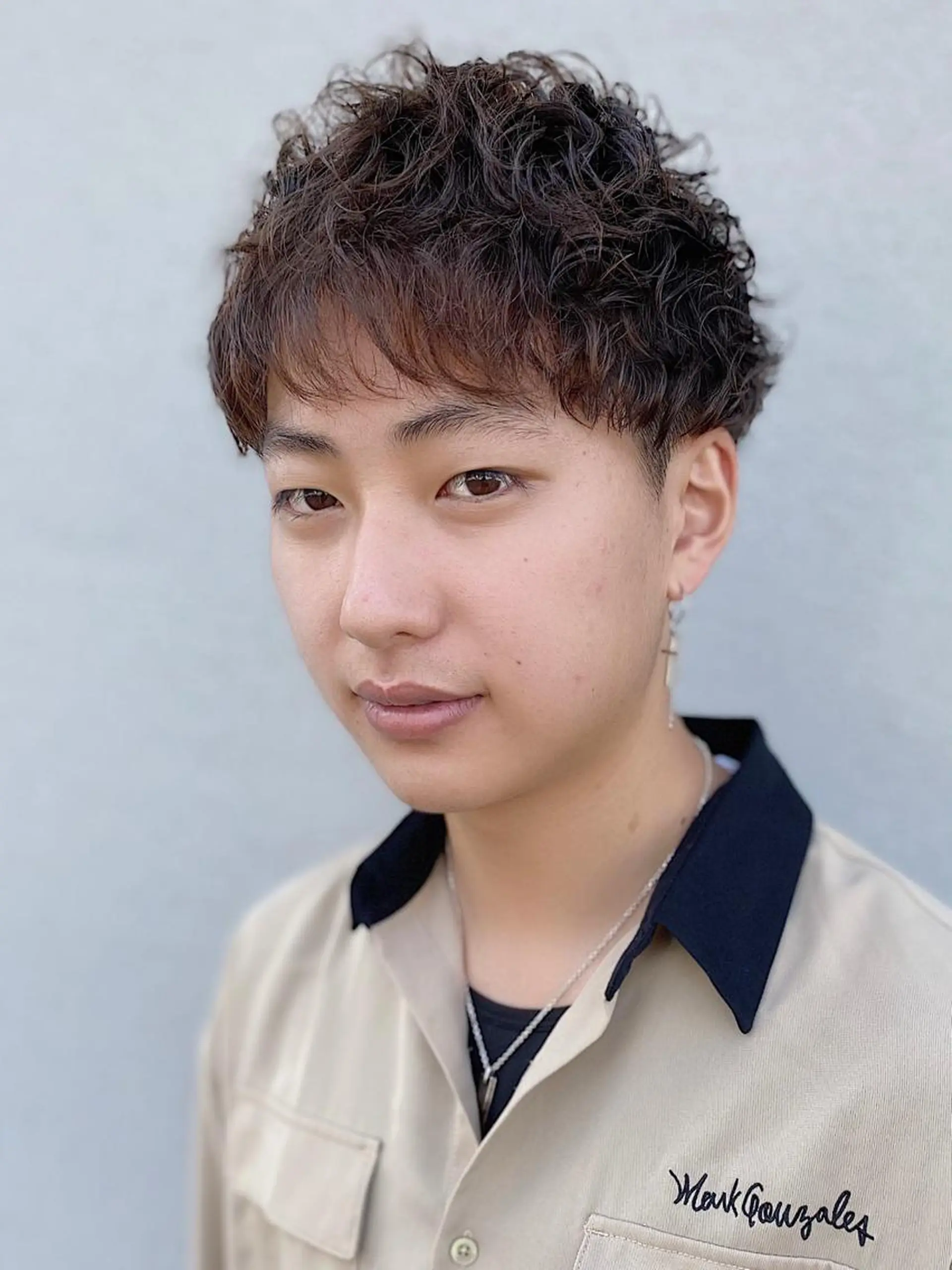 ショート カラー パーマ ヘアアレンジ メンズ メンズパーマ スパイラルパーマ 坂尻 嘉珠也のヘアスタイル