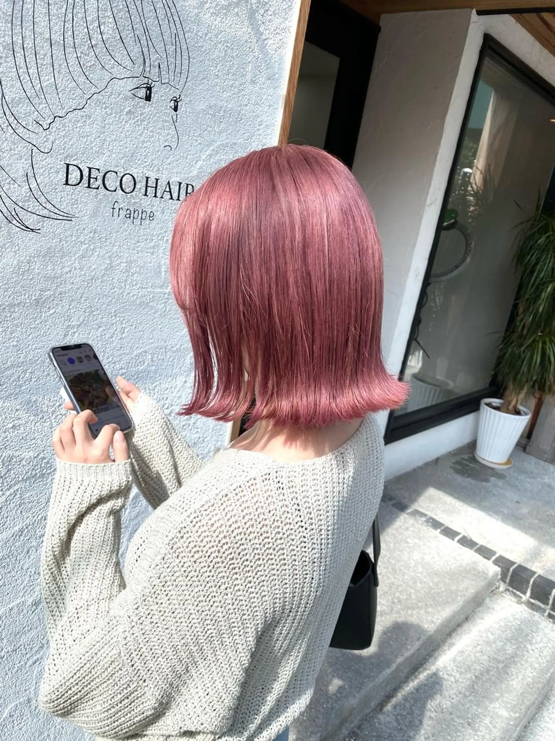 カラー ピンクカラー ブリーチカラー よねだまことのヘアスタイル