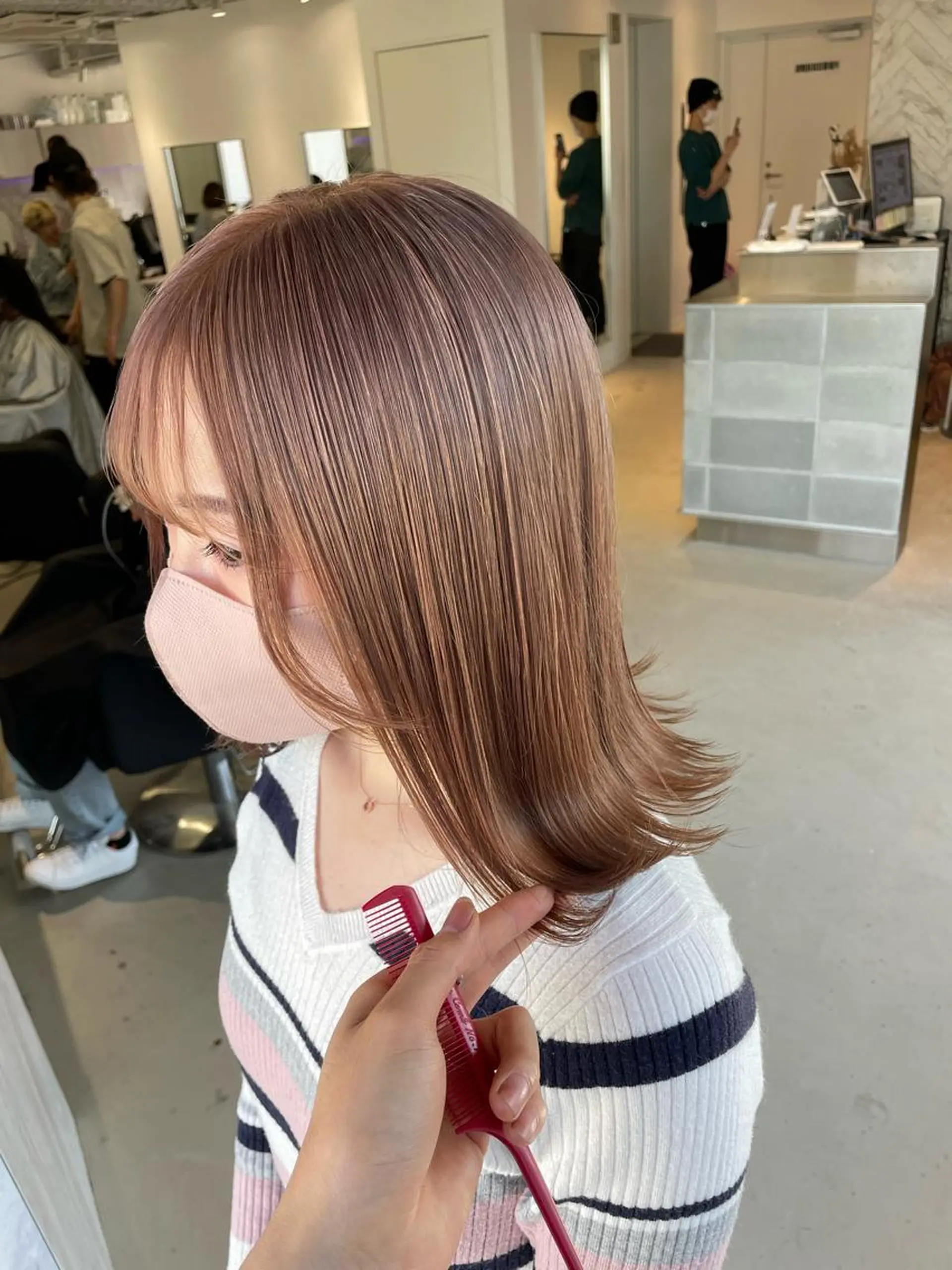 ミディアム カット ヘアカラー トリートメント ヘアセット 🎗 💖井上 竜 ブリーチ指名No.1のヘアスタイル