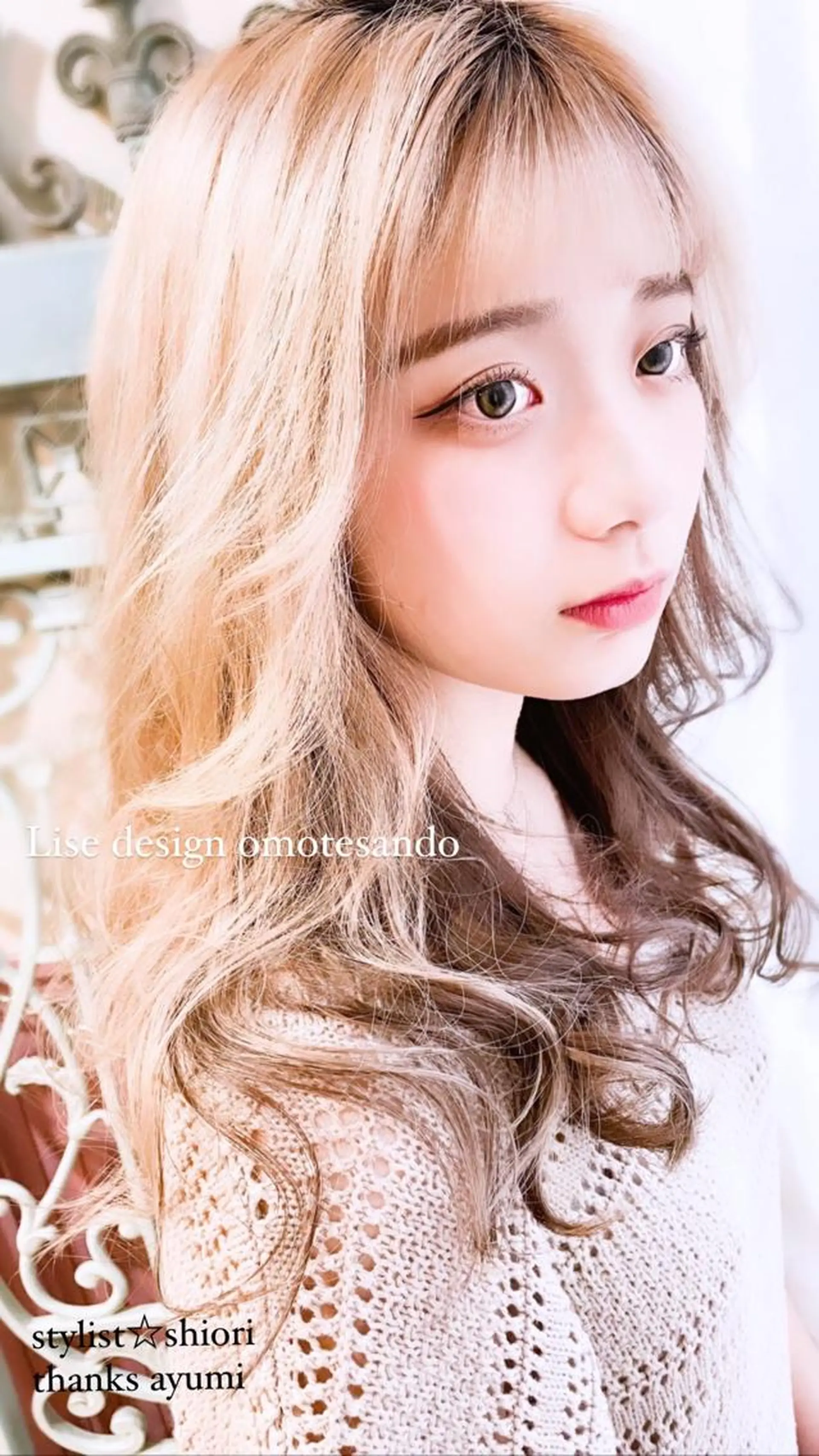 ロング カラー パーマ ヘアアレンジ メンズ ヘアセット 表参道Lise おおいしおりのヘアスタイル