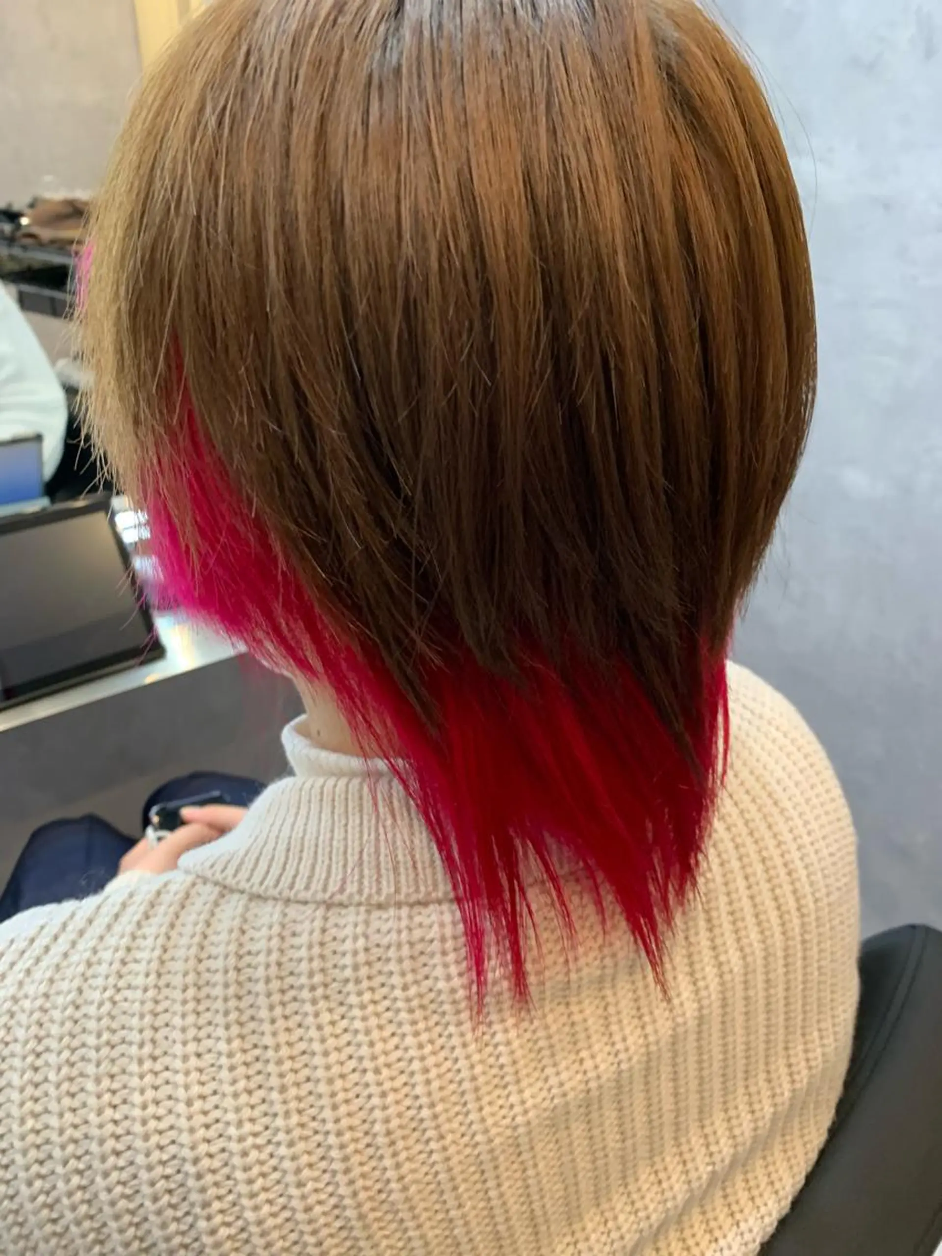 ショート カラー ブリーチ ピンクカラー トリートメント 透明感/ブリーチ縮毛 /髪質改善/星野純一のヘアスタイル