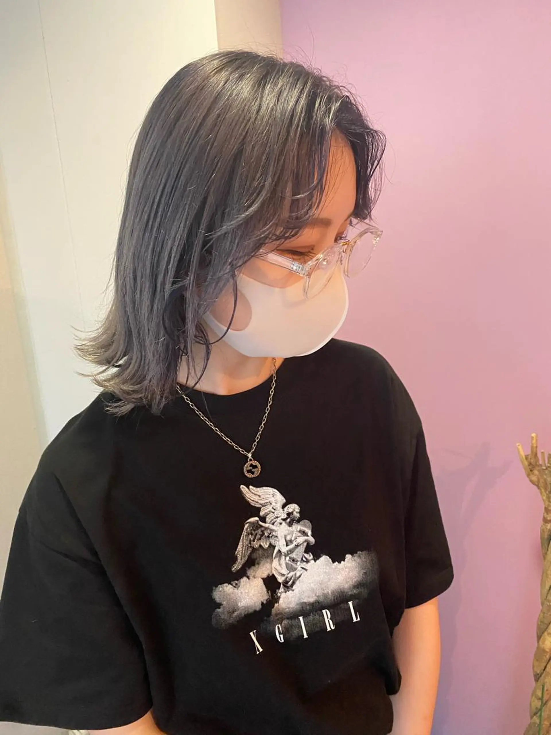 ミディアム カラー ヘアアレンジ ブリーチ M所属・ハイトーン/透け感 カラー🎀真香のヘアスタイル