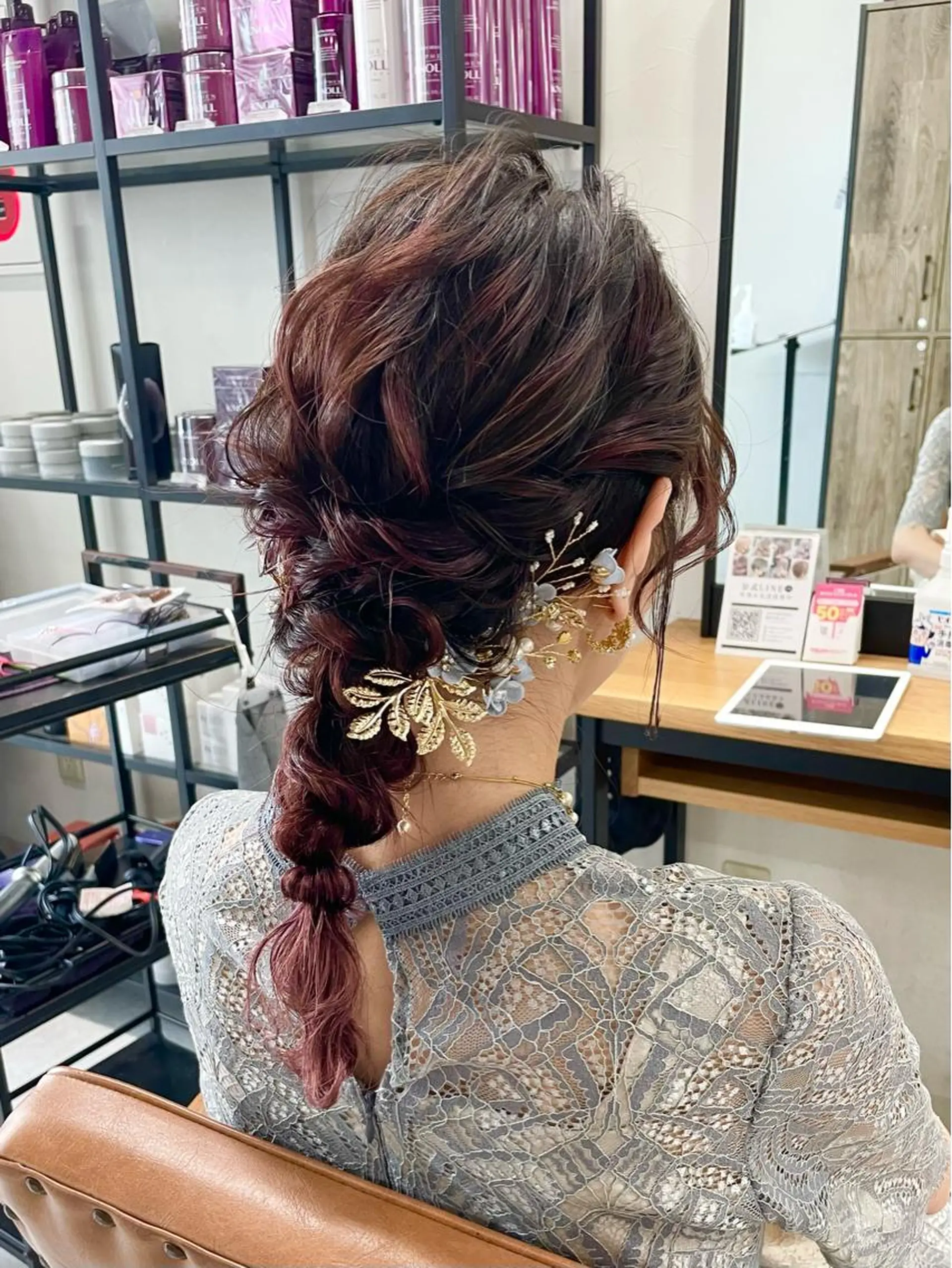 セミロング ヘアアレンジ メンズモテパーマ💙 fuwaのヘアスタイル
