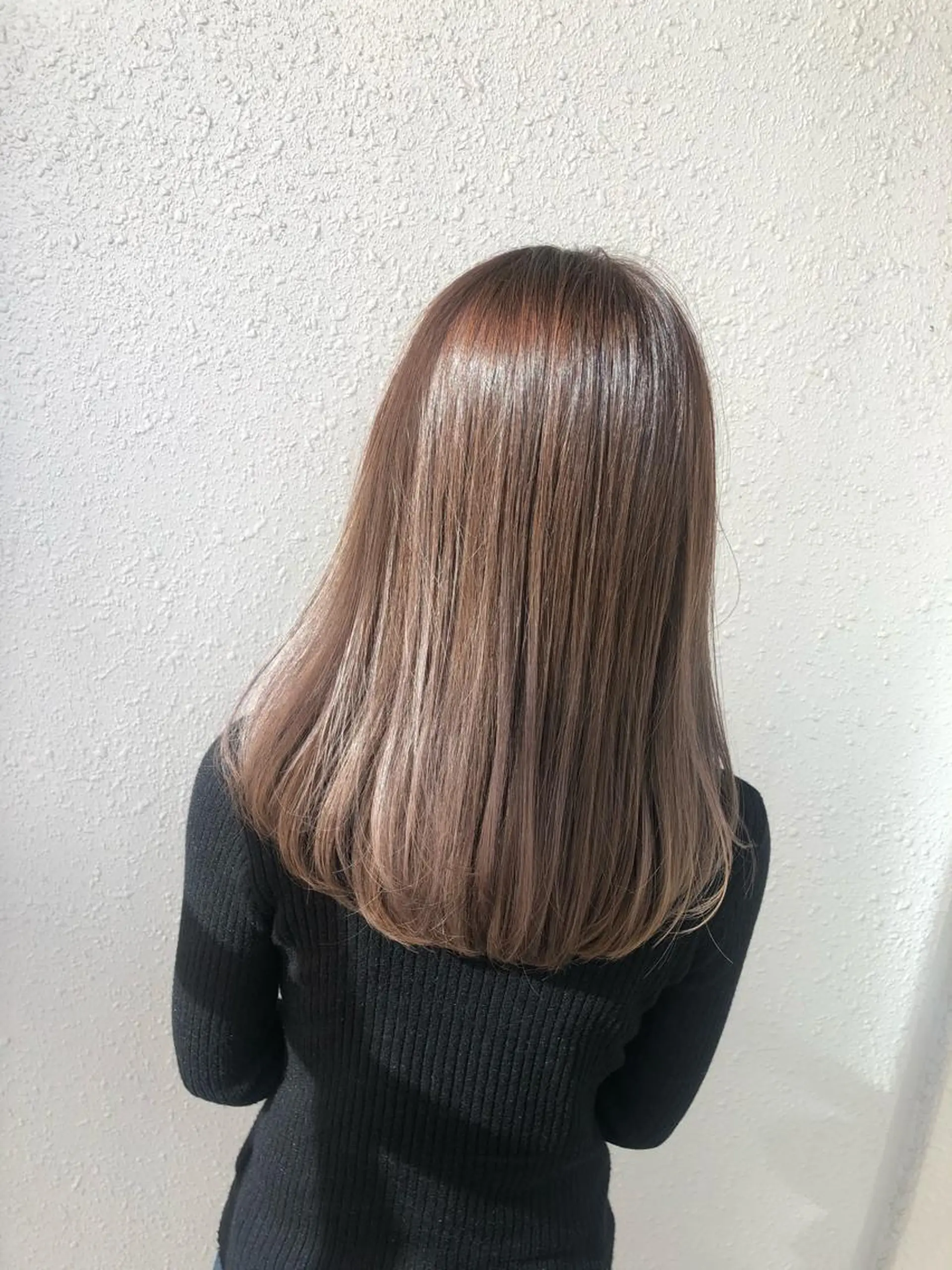 セミロング カラー ベージュカラー ブリーチ ラベンダーカラー ラベンダーベージュ 後藤紗英/髪質改善 /オリーブベージュのヘアスタイル