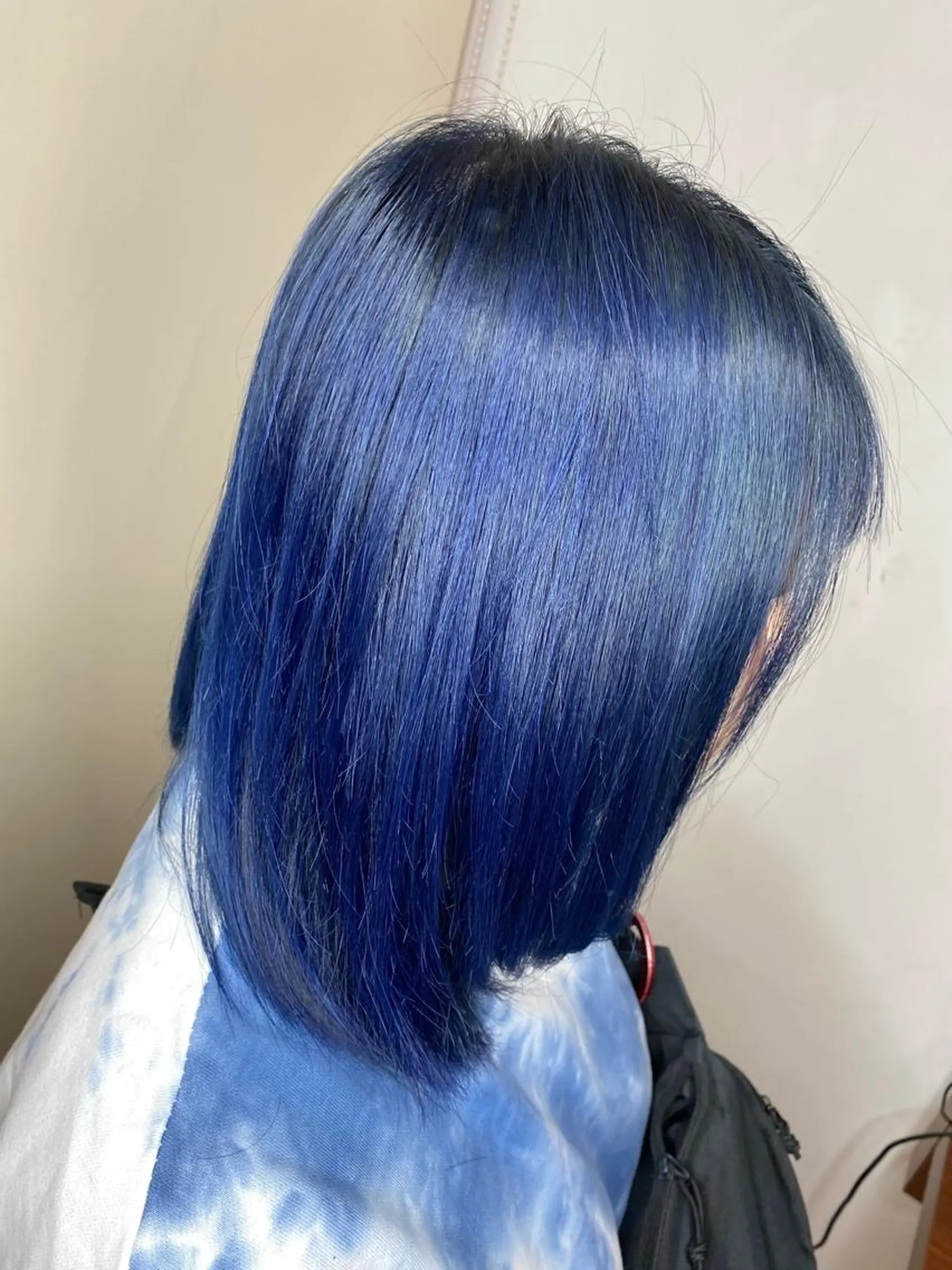 ロング カラー バレイヤージュ ベージュカラー 黒髪 ブリーチ ブルーカラー カット ヘアカラー ⚠️激安ブリーチで 後悔してる方へ⚠️のヘアスタイル