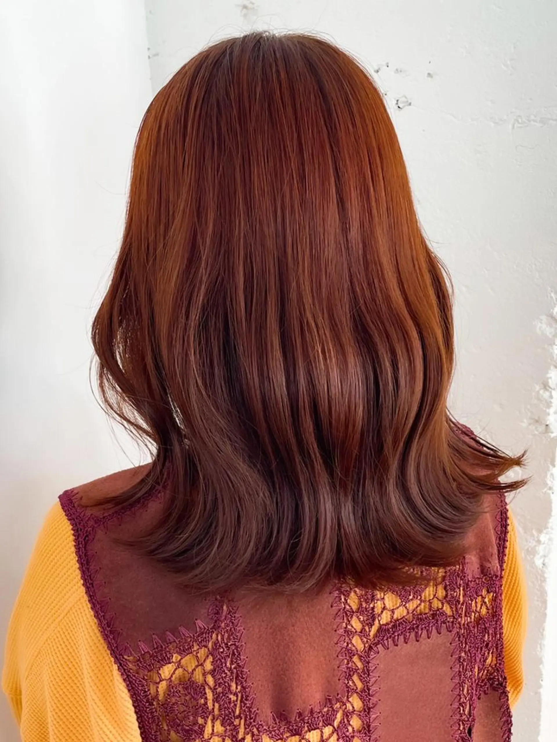 ミディアム カラー パーマ ヘアアレンジ ブリーチ ブリーチなしカラー オレンジ カット ヘアカラー トリートメント ITbyALBUM 下北沢店のヘアスタイル
