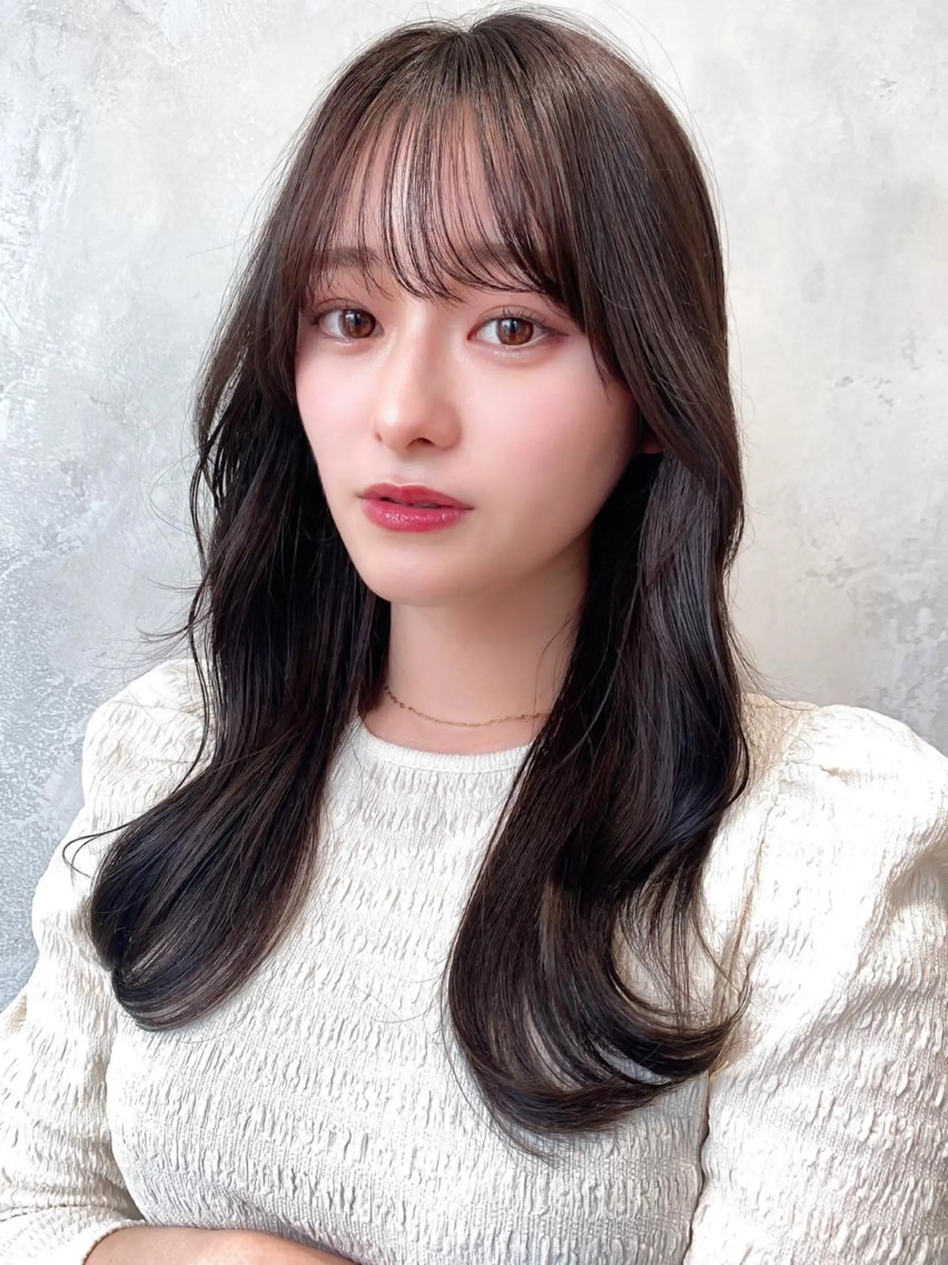 セミロング カラー ベージュカラー ブラウンカラー ブラウンベージュ くびれヘア 顔周りカット カット ヘアカラー トリートメント 顔周り/くびれヘア 韓国ヘア💕風間るなのヘアスタイル