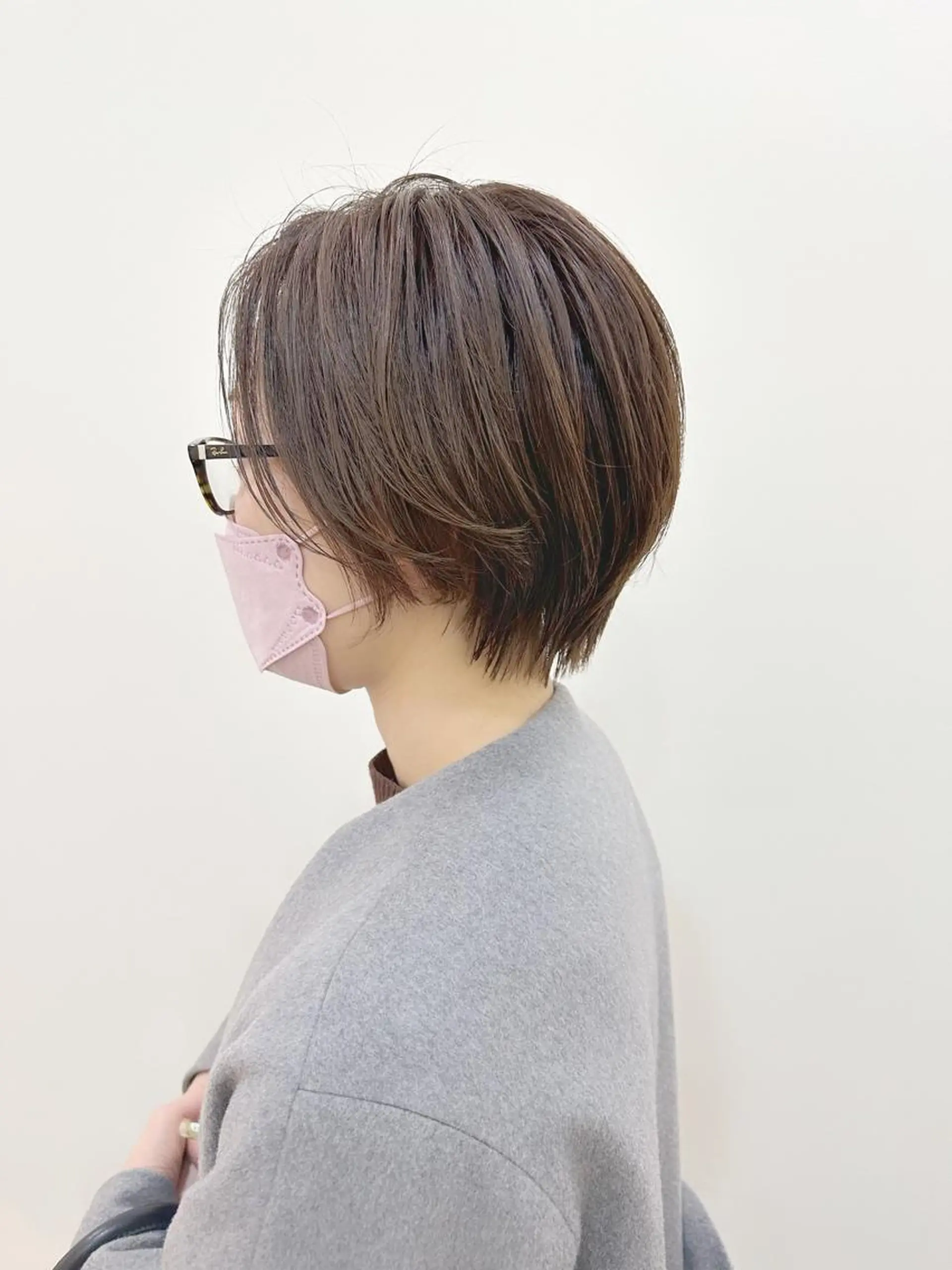 ショート カラー ショートボブ ショートレイヤー ハンサムショート 丸みショート アディクシーカラー カット ヘアカラー newline銀座所属・銀座ショート/ 大人ショート/金子涼のヘアスタイル