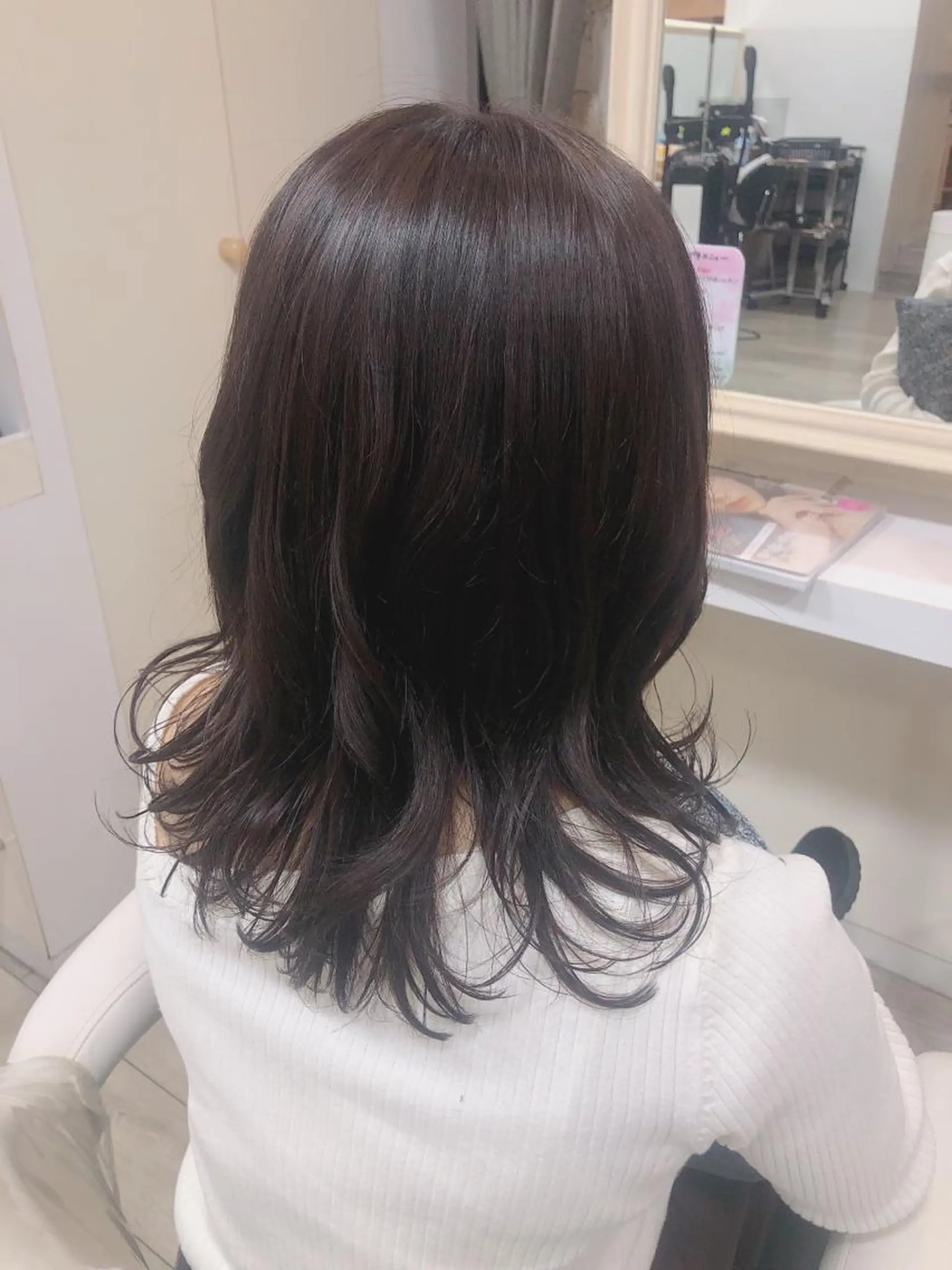 ミディアム カラー ピンクカラー パープルカラー ヘアカラー いけがみ ゆかなのヘアスタイル