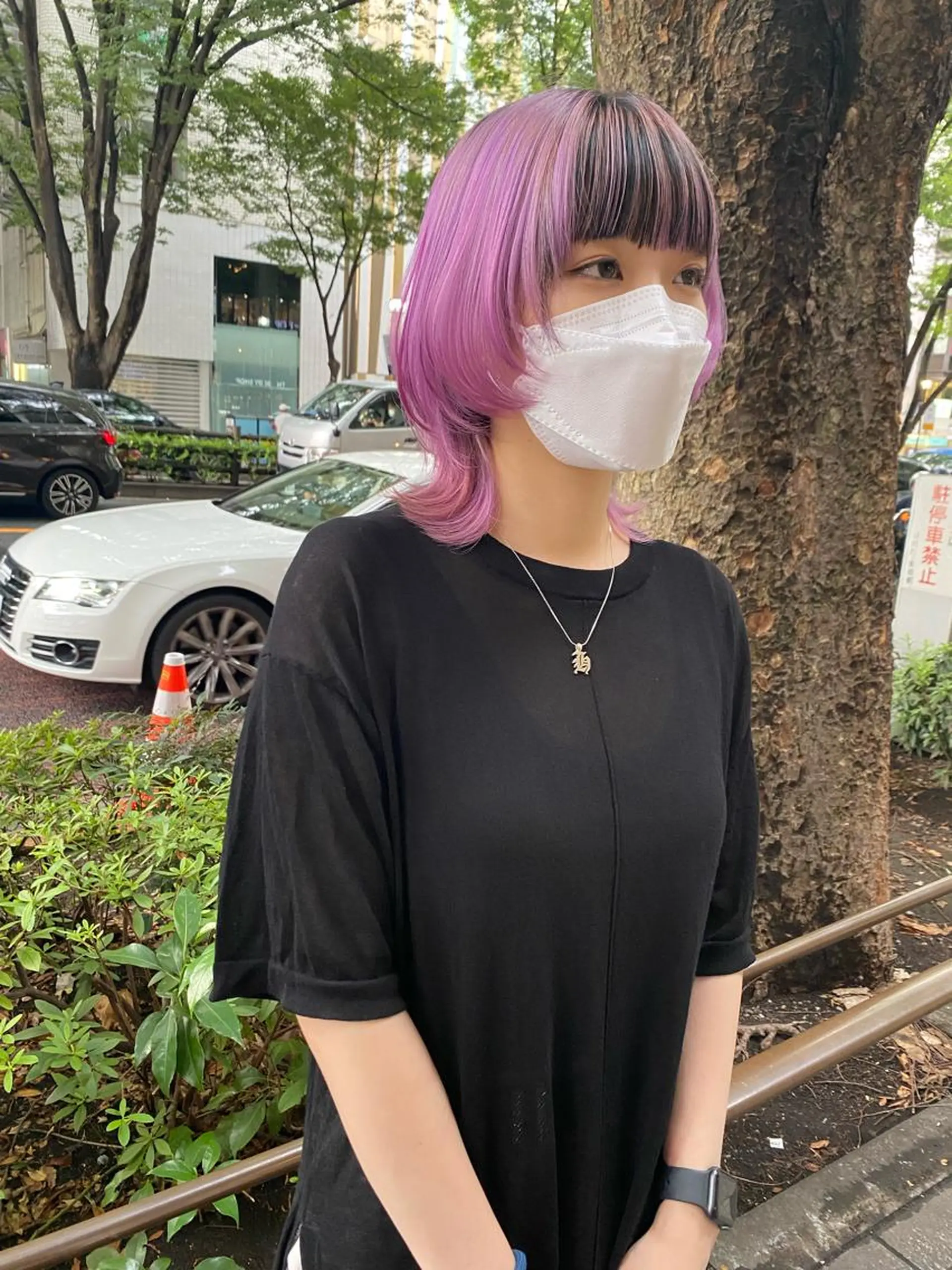 ミディアム カラー THE DAY所属・AKI HASHIMOTOのヘアスタイル